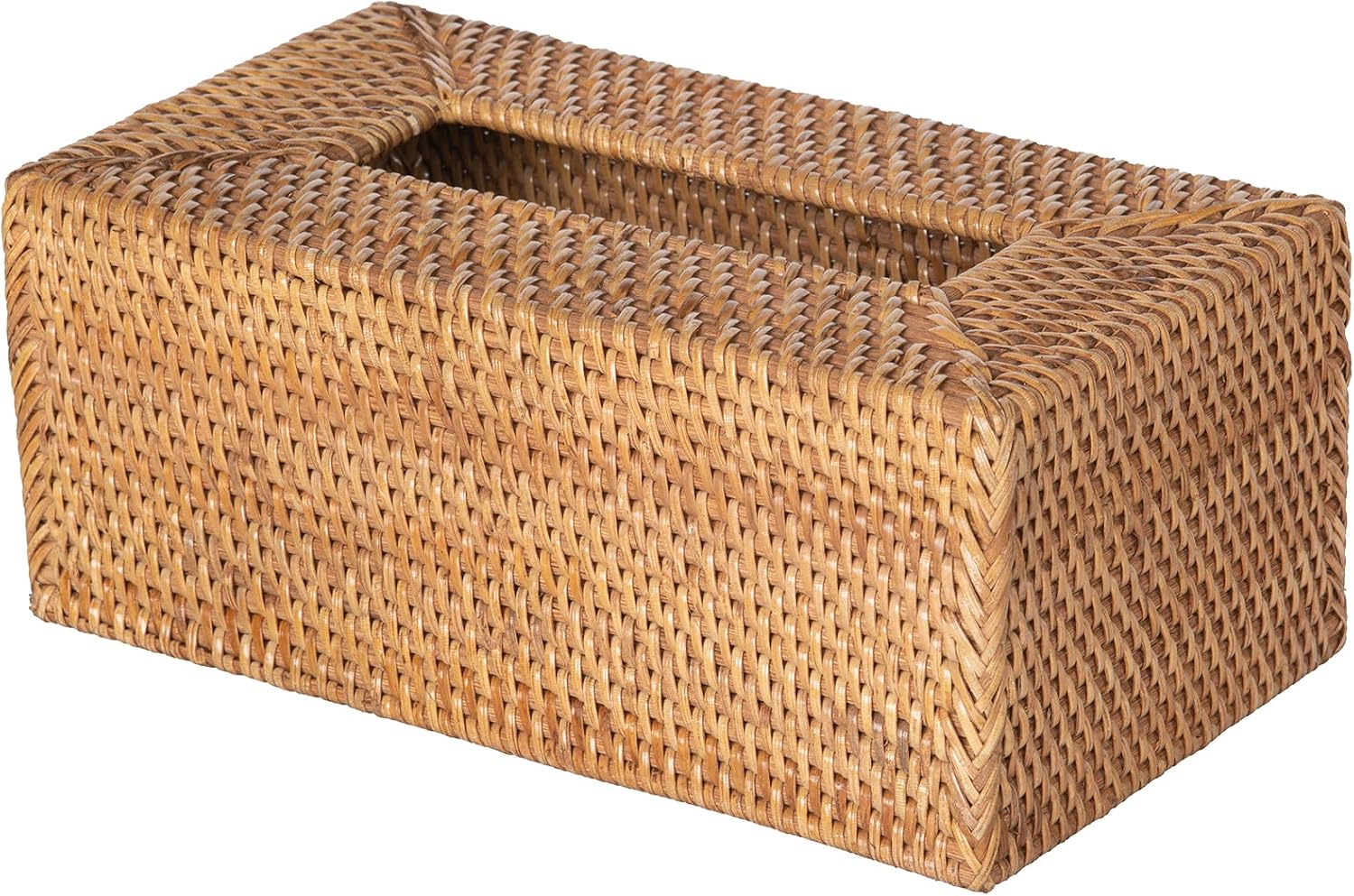 Loma Rectangular Rattan Tissue Box Cover / Brown
