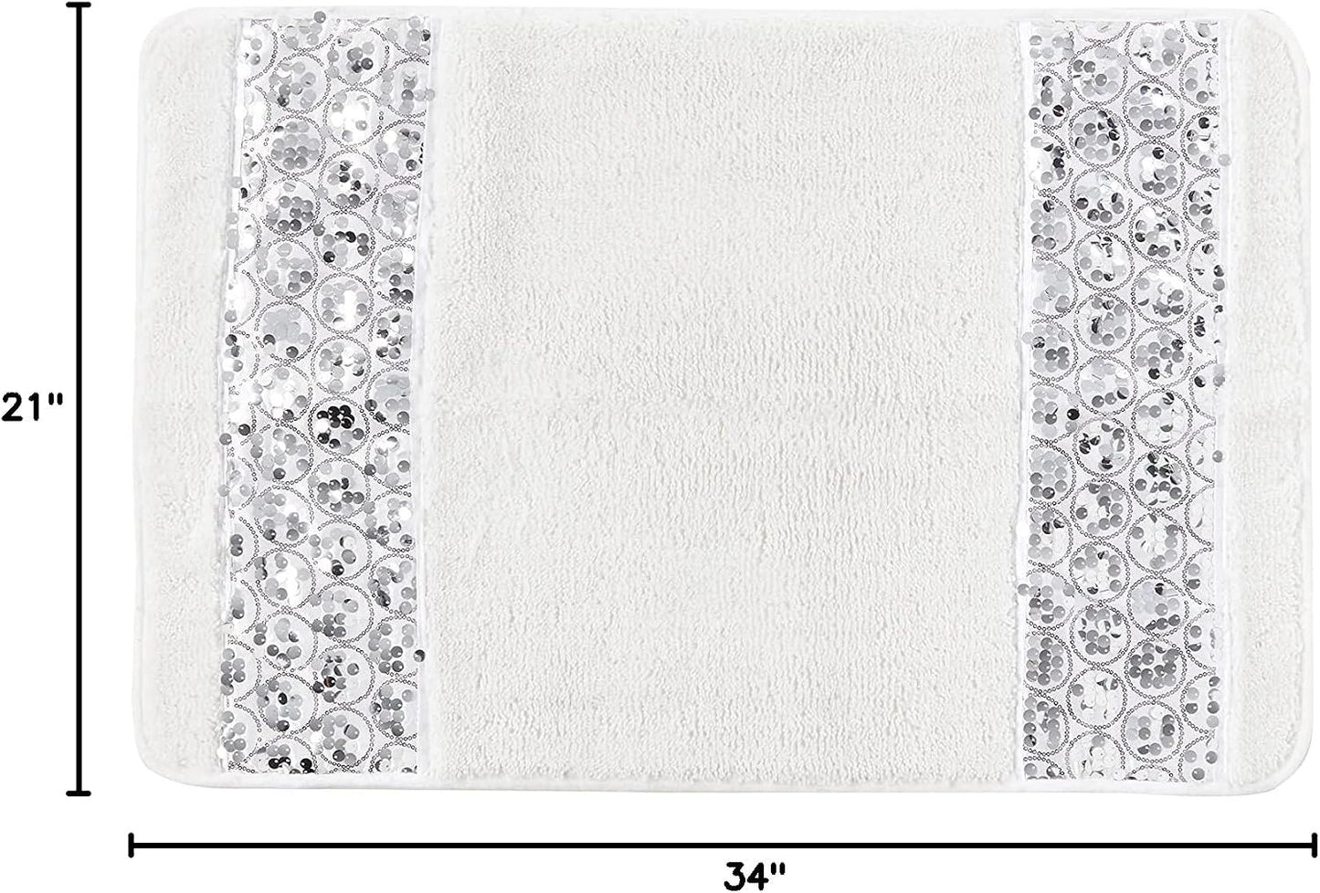 Zahari Home Sinatra Modern Bathroom Rug Classic Luxury Bath Rug Contemporary Decor Stylish Bath Mat for Shower Unique
