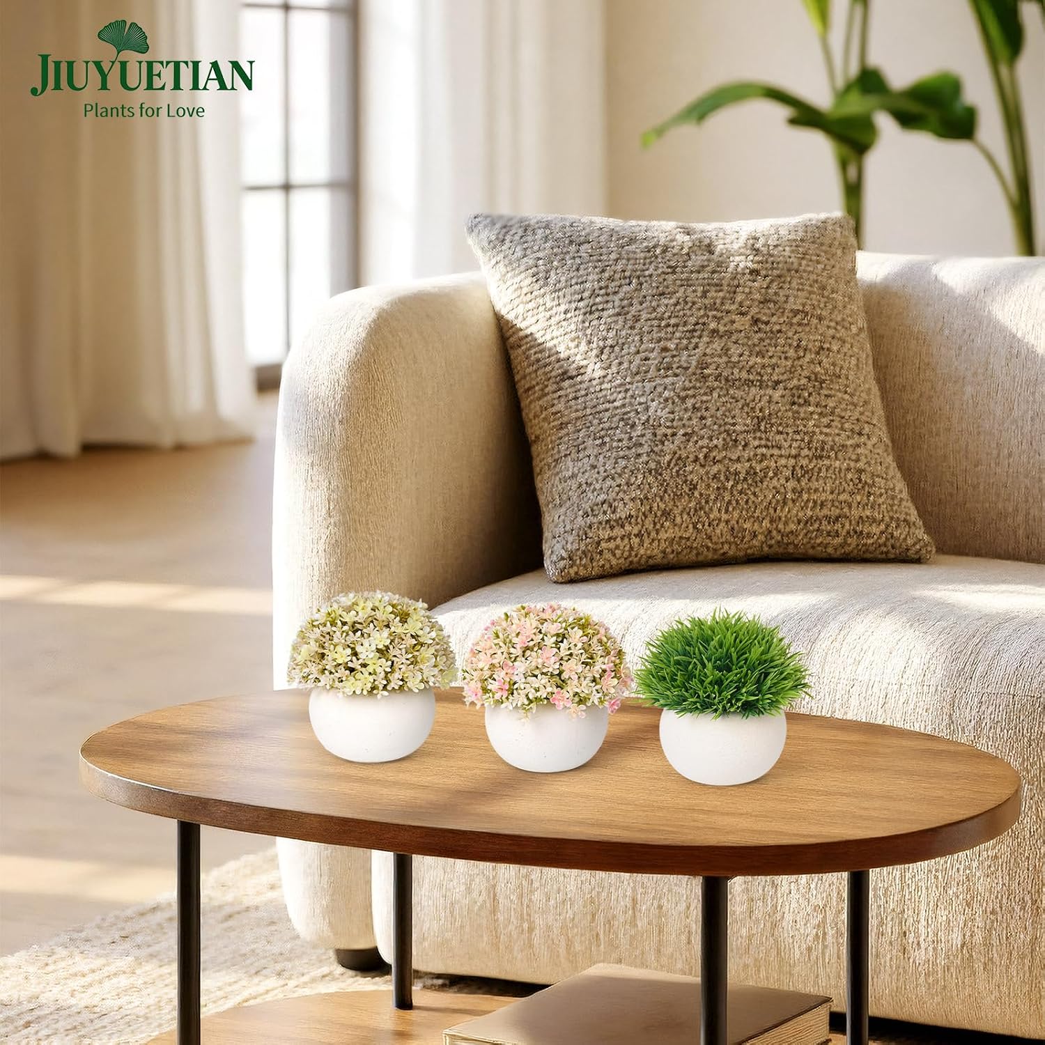 Fake Plants- Mini Artificial Pulp Pot Decor / Set of 3