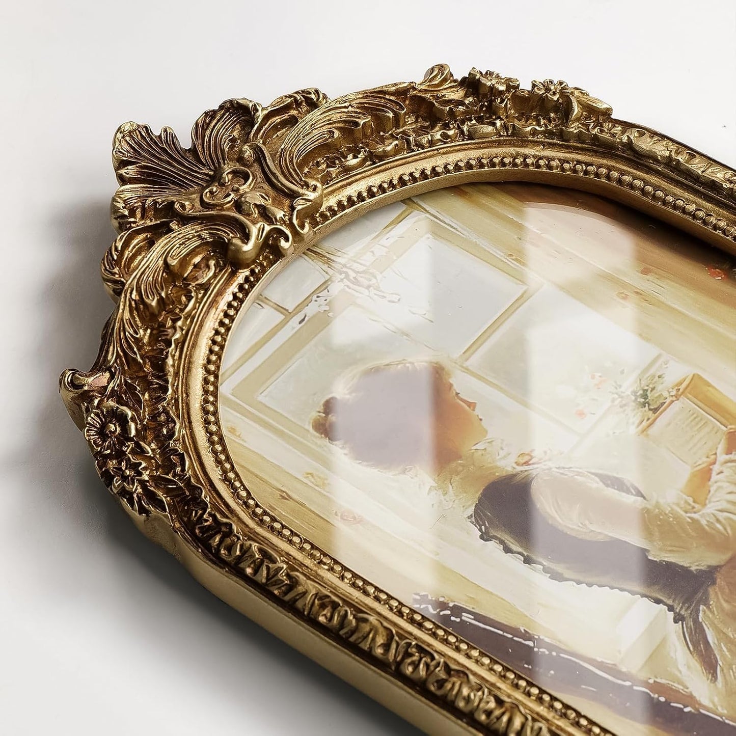 Vintage Picture Frames Gold Frame / Gold Arch / 5 x 7