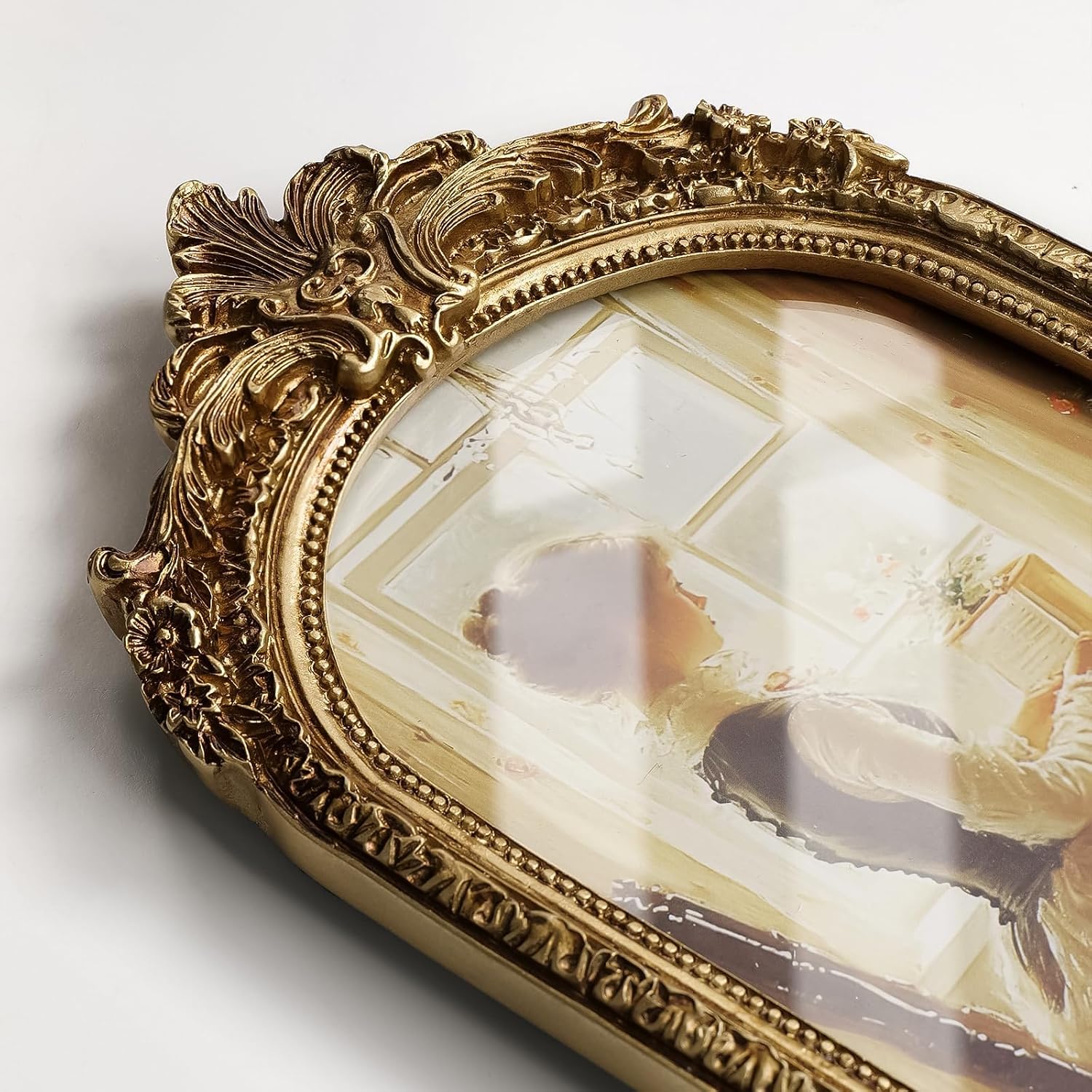 Vintage Picture Frames Gold Frame / Gold Arch / 5 x 7