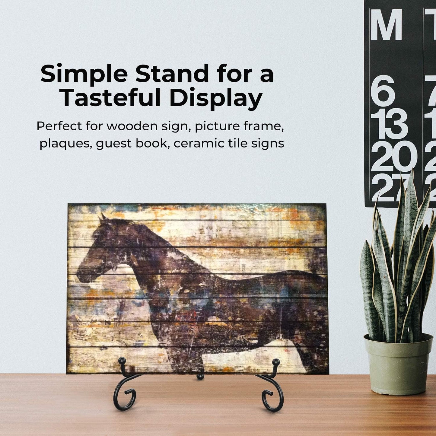 Plate Holder Display Stand + Metal Easel Stand for Picture Frame / 10 Inch / Set of 2