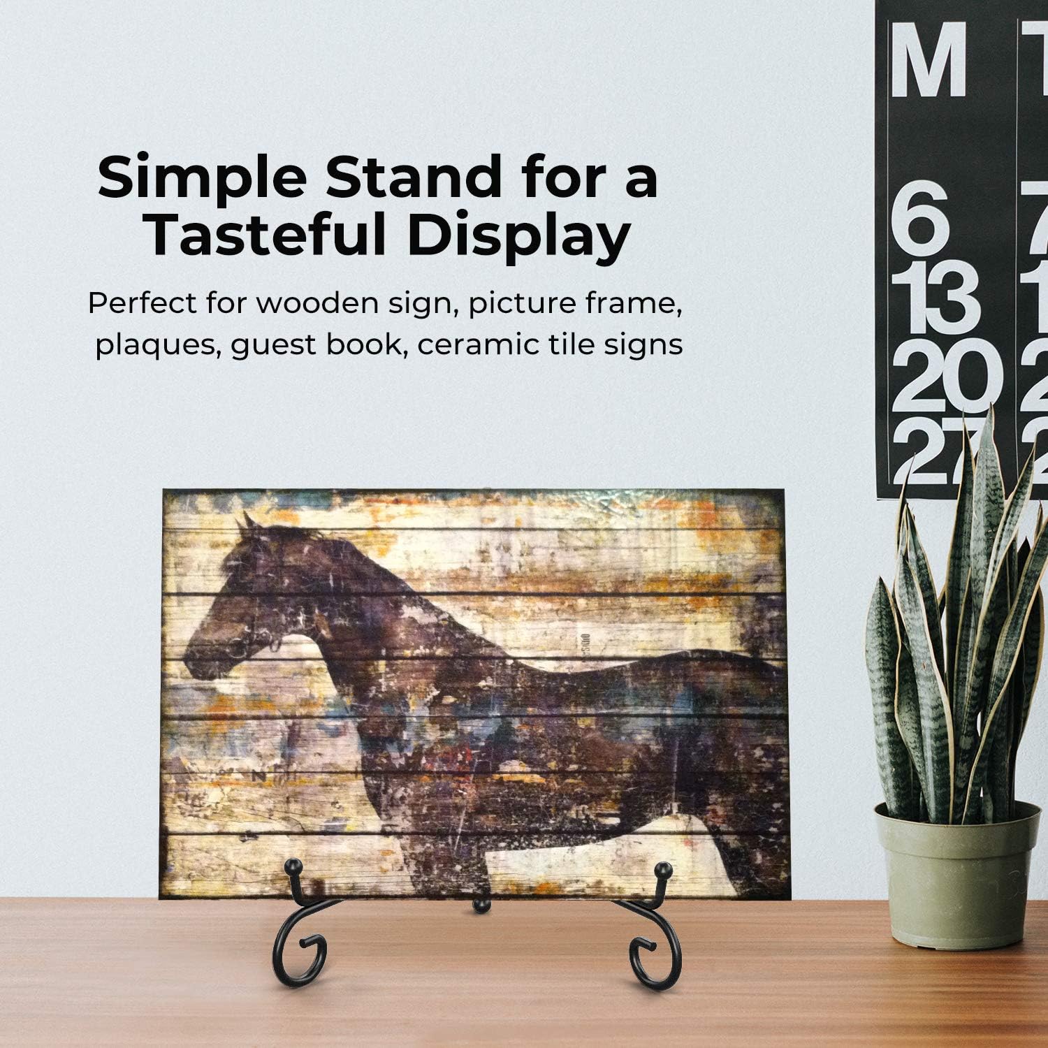 Plate Holder Display Stand + Metal Easel Stand for Picture Frame / 10 Inch / Set of 2