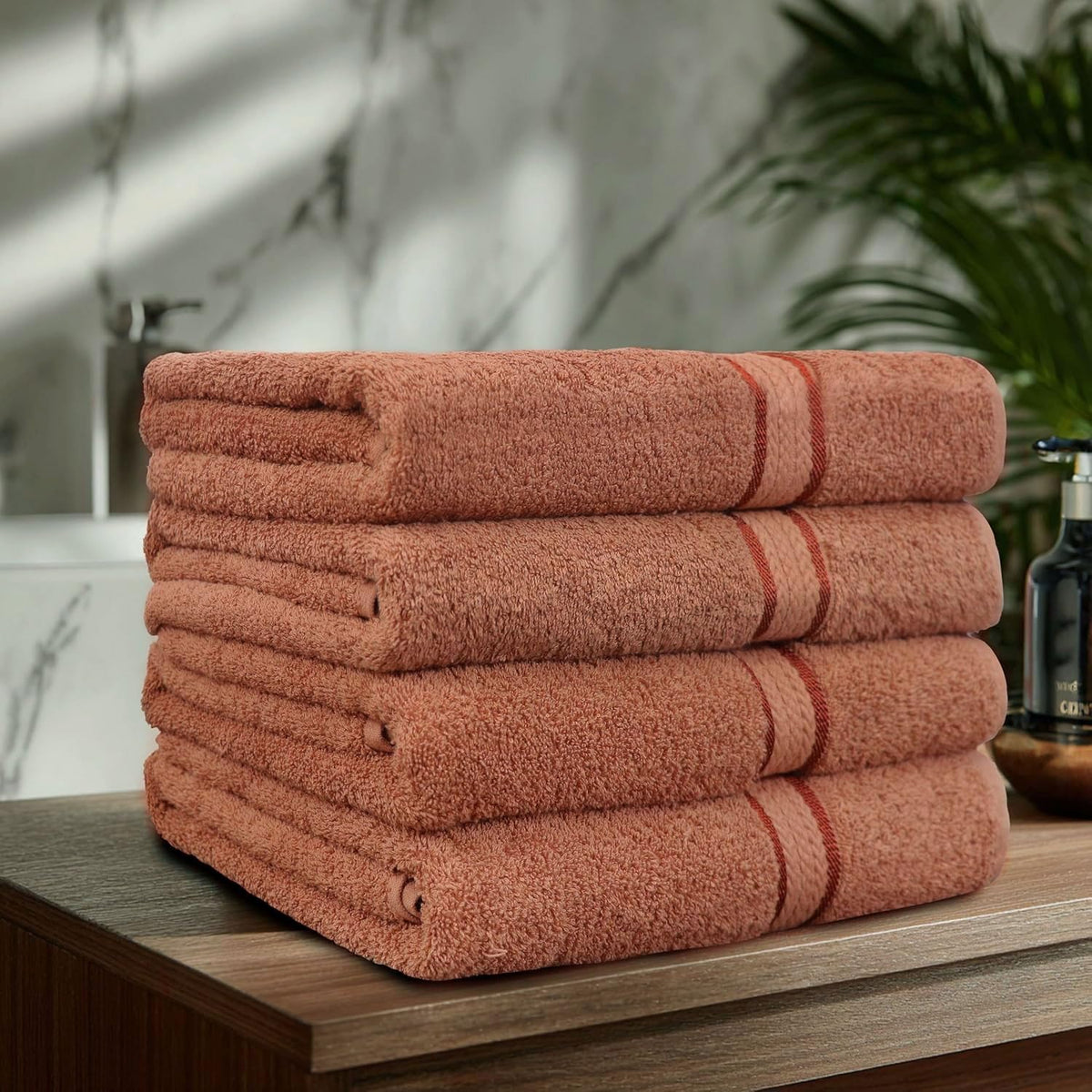 COTTON CRAFT Ultra Soft Bath Towels - 4 Pack 100% Cotton Large 30x54 inches | Oversized 580 GSM Absorbent Mocha Bath