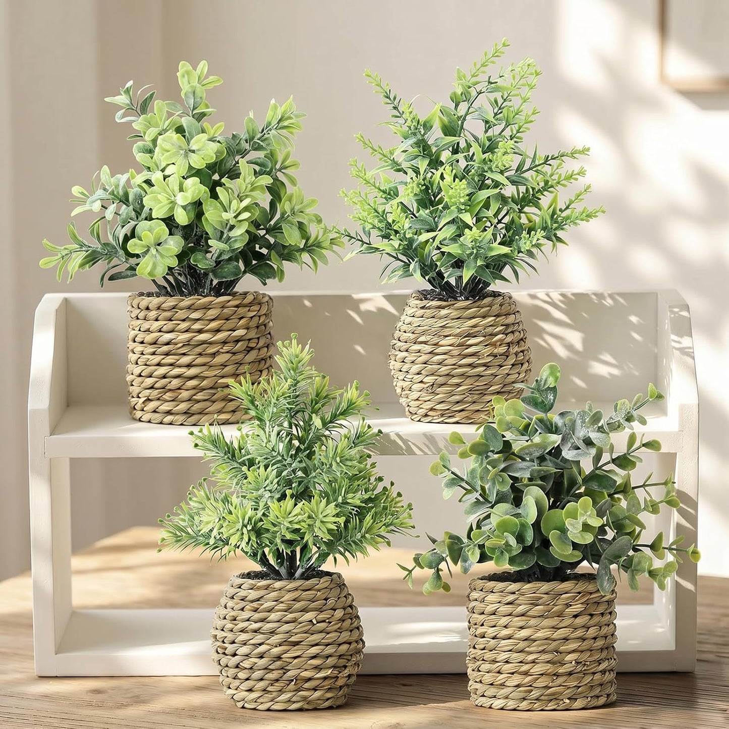 Artificial Plants / Seagrass Handwoven Planters / 9 Inch