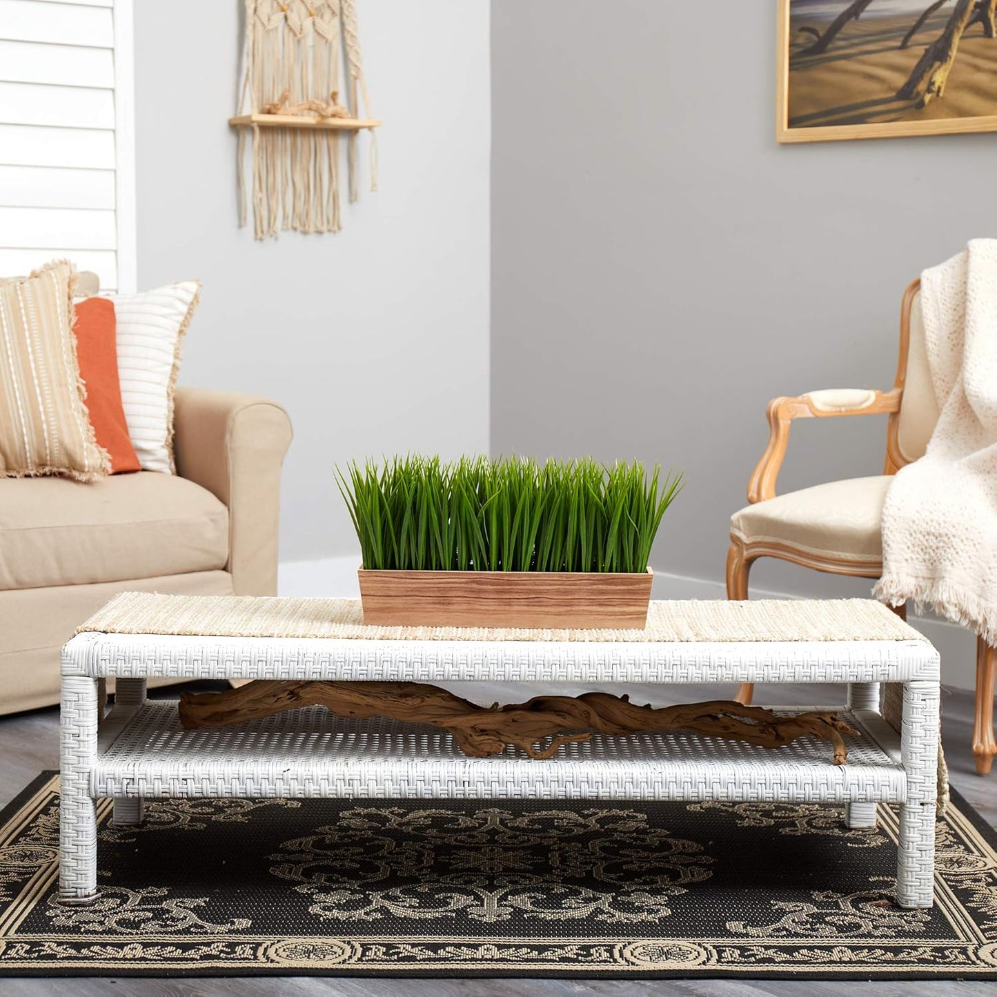 . Vanilla Grass Artificial Plant in Decorative Planter / 20 Inch