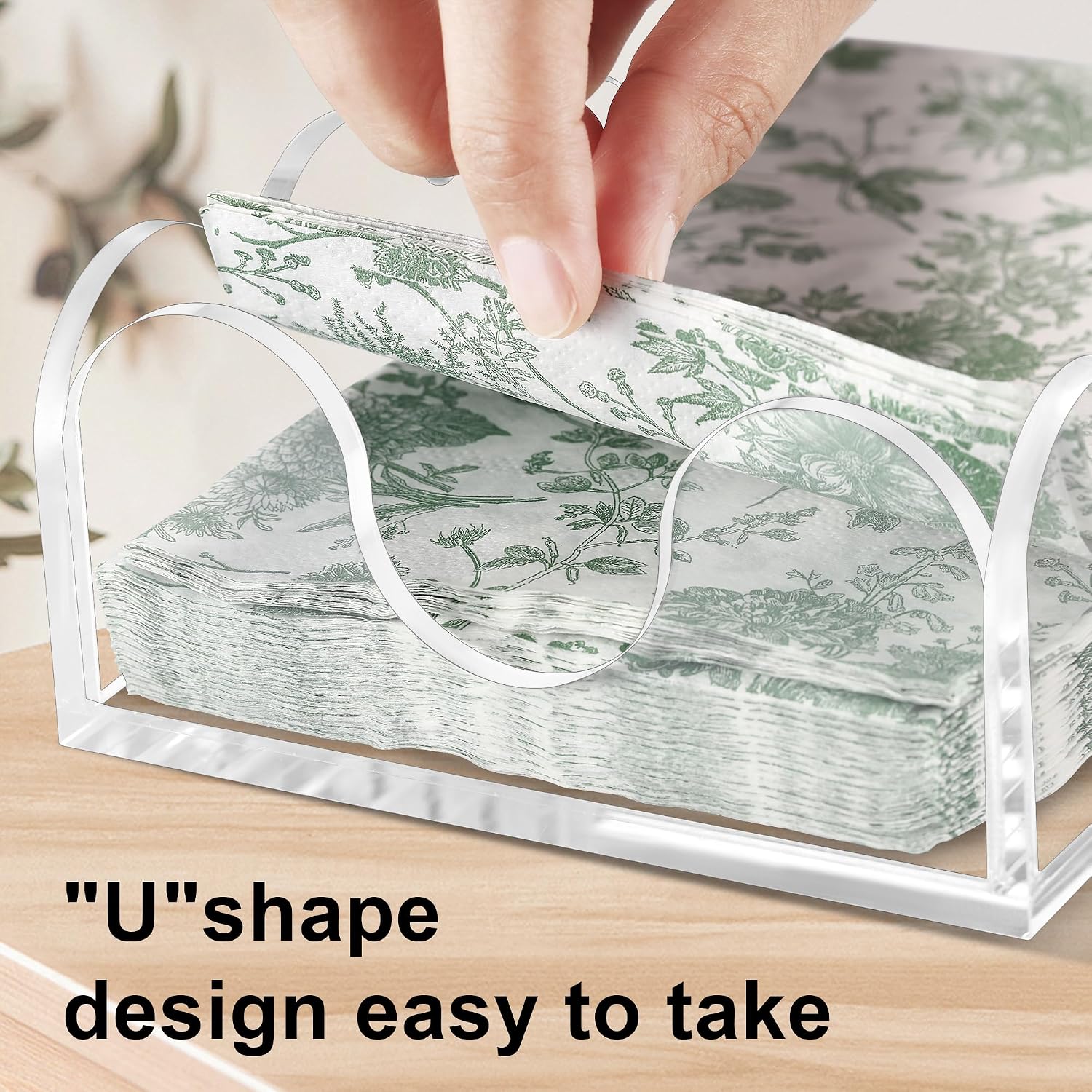 Acrylic Napkin Holder / Guest Towel Holder - Wave / Clear