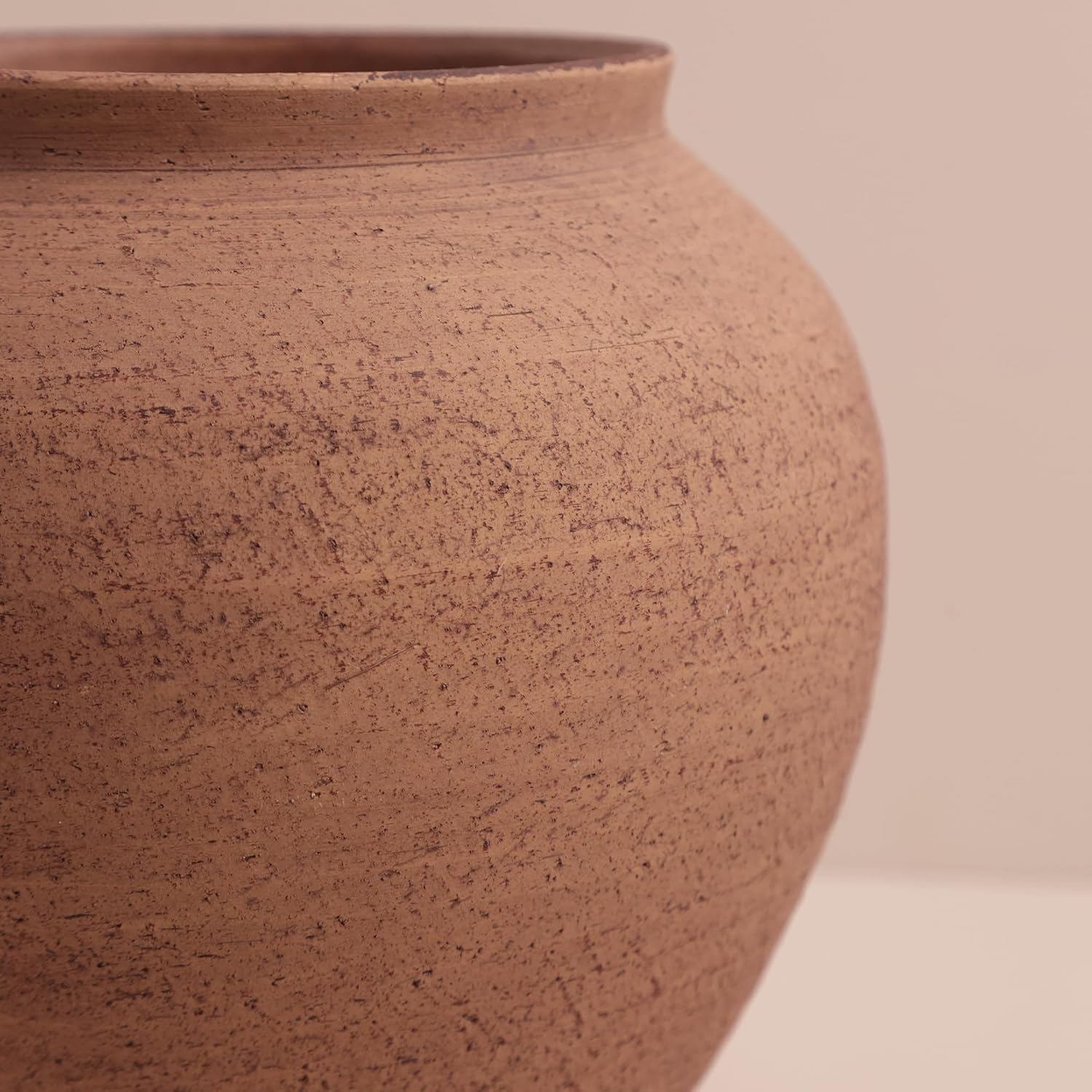 Ceramic Vase / 6.7" Wabi-Sabi Clay Flower Vase / Rustic Terracotta