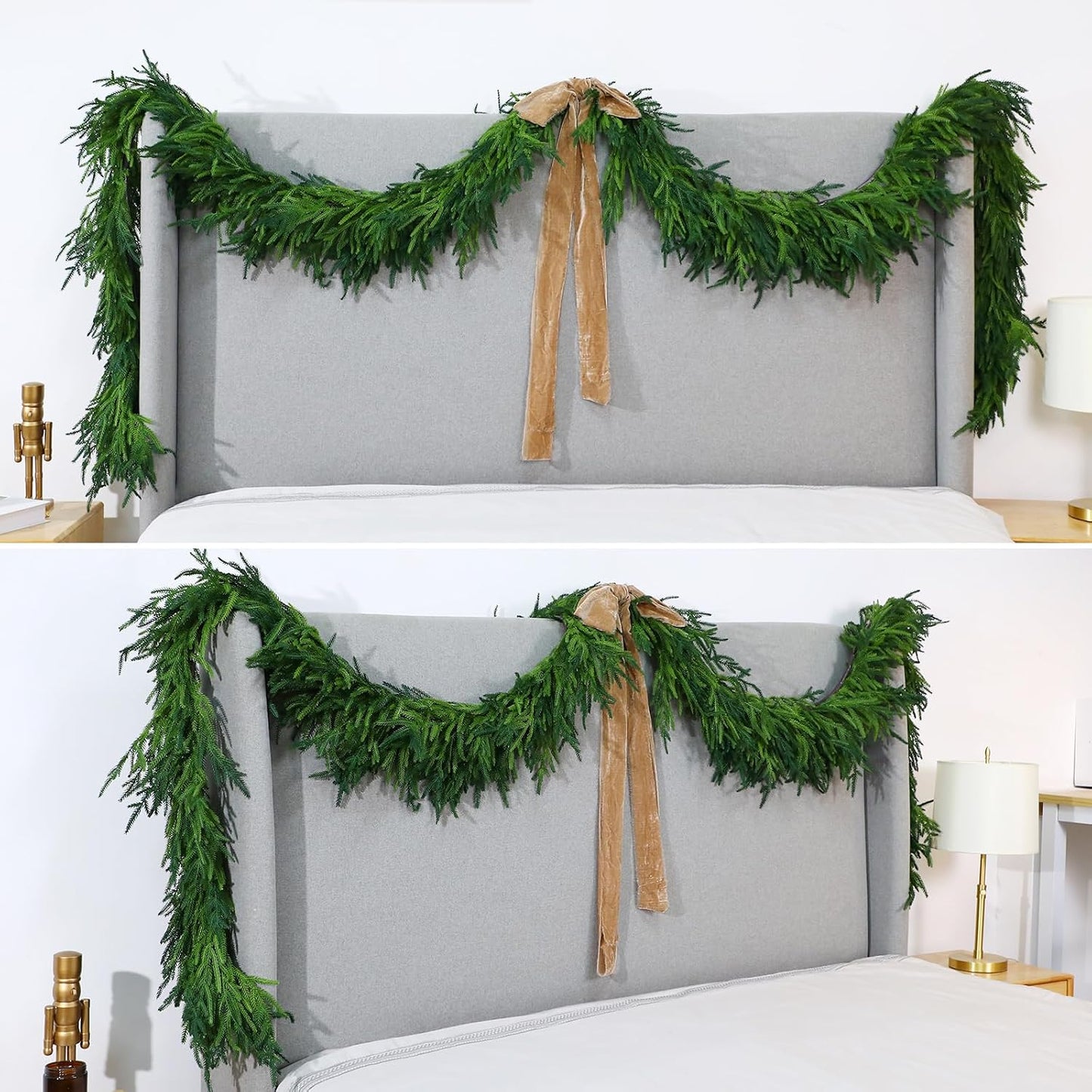 1 Pcs 12 Feet Christmas Artificial Deluxe Norfolk Pine Garlands Realistic Norfolk Pine Faux Greenery Garlands for