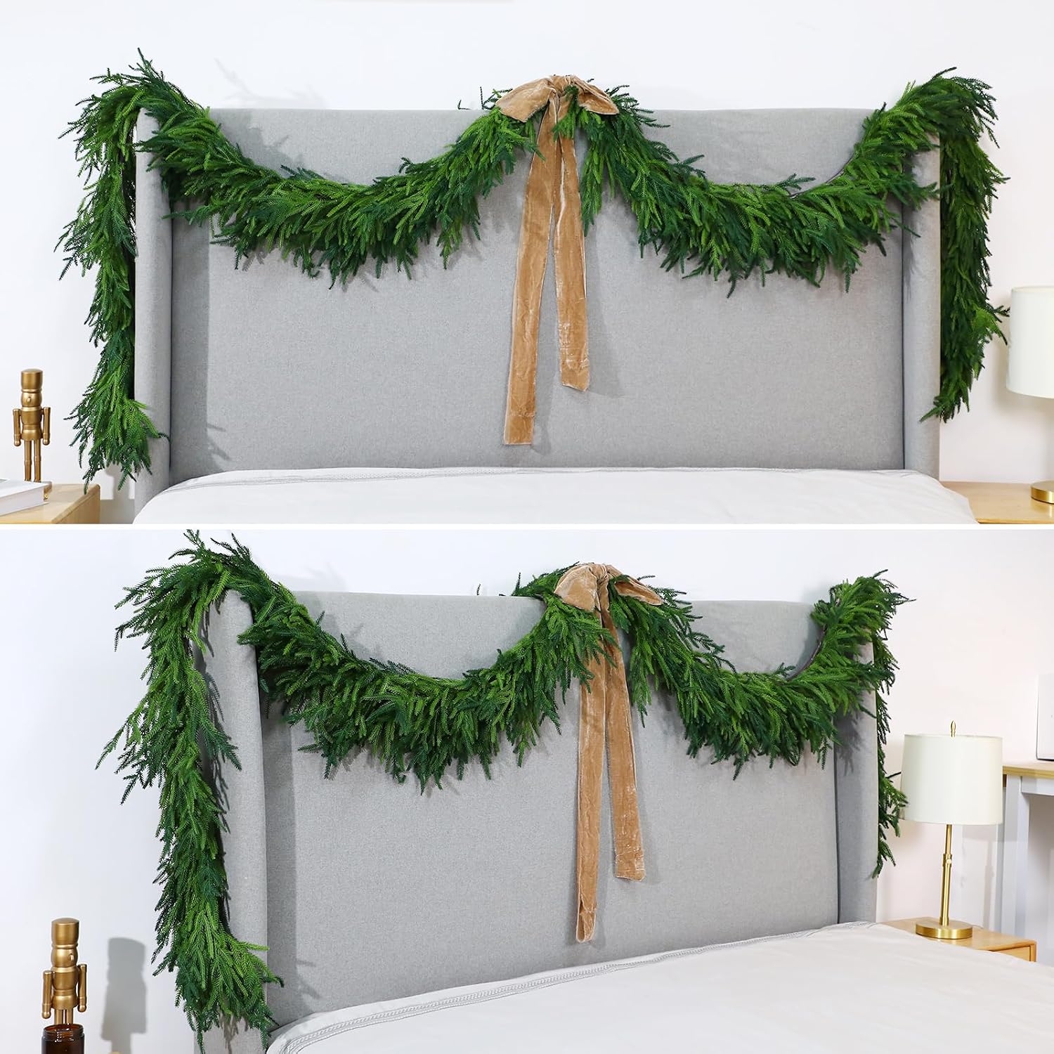 1 Pcs 12 Feet Christmas Artificial Deluxe Norfolk Pine Garlands Realistic Norfolk Pine Faux Greenery Garlands for