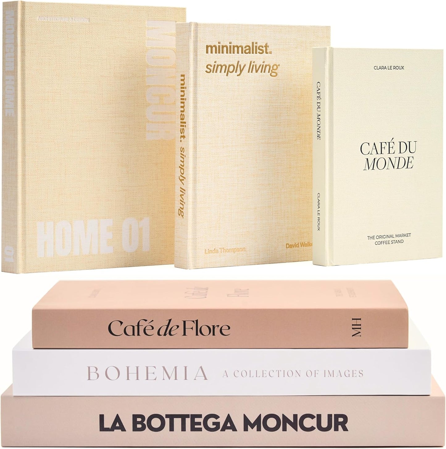 Faux Books for Decoration Coffee Table Books Decorative Books Neutral Room / Beige Warm / Set of 3