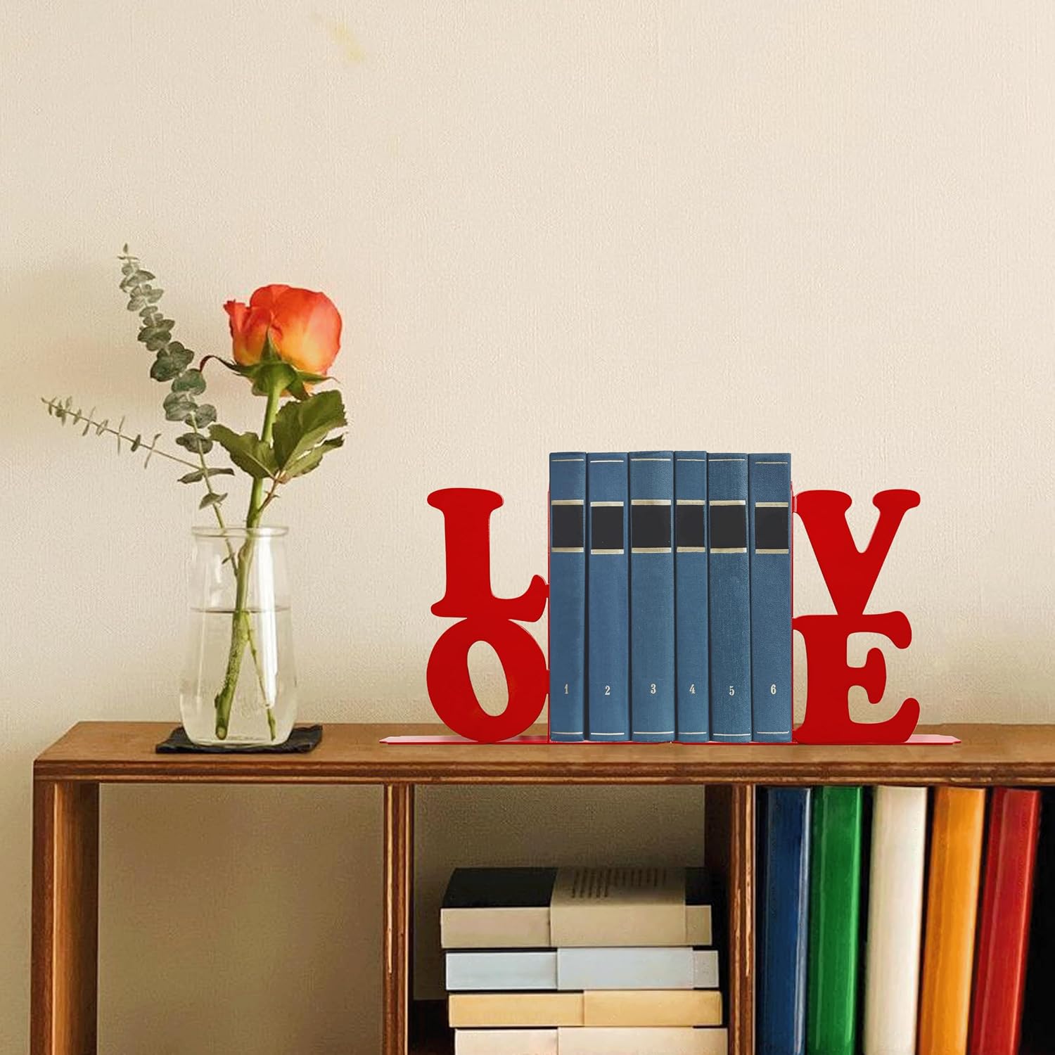 Love Decor Metal Bookends / Red Love