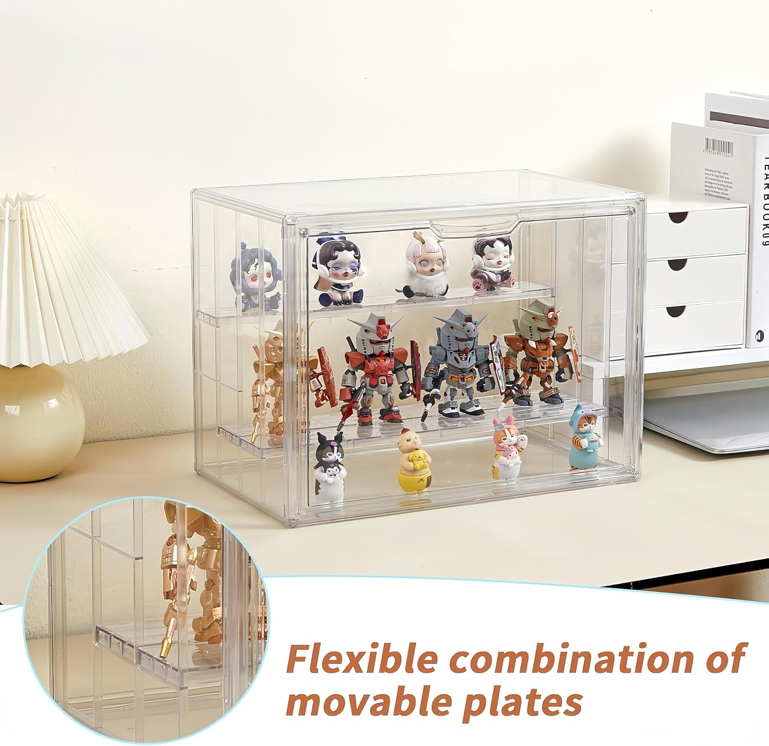 Acrylic Display Case for Figures 4 Layer Figure Display Shelf / 2-pack / Clear / Set of 2