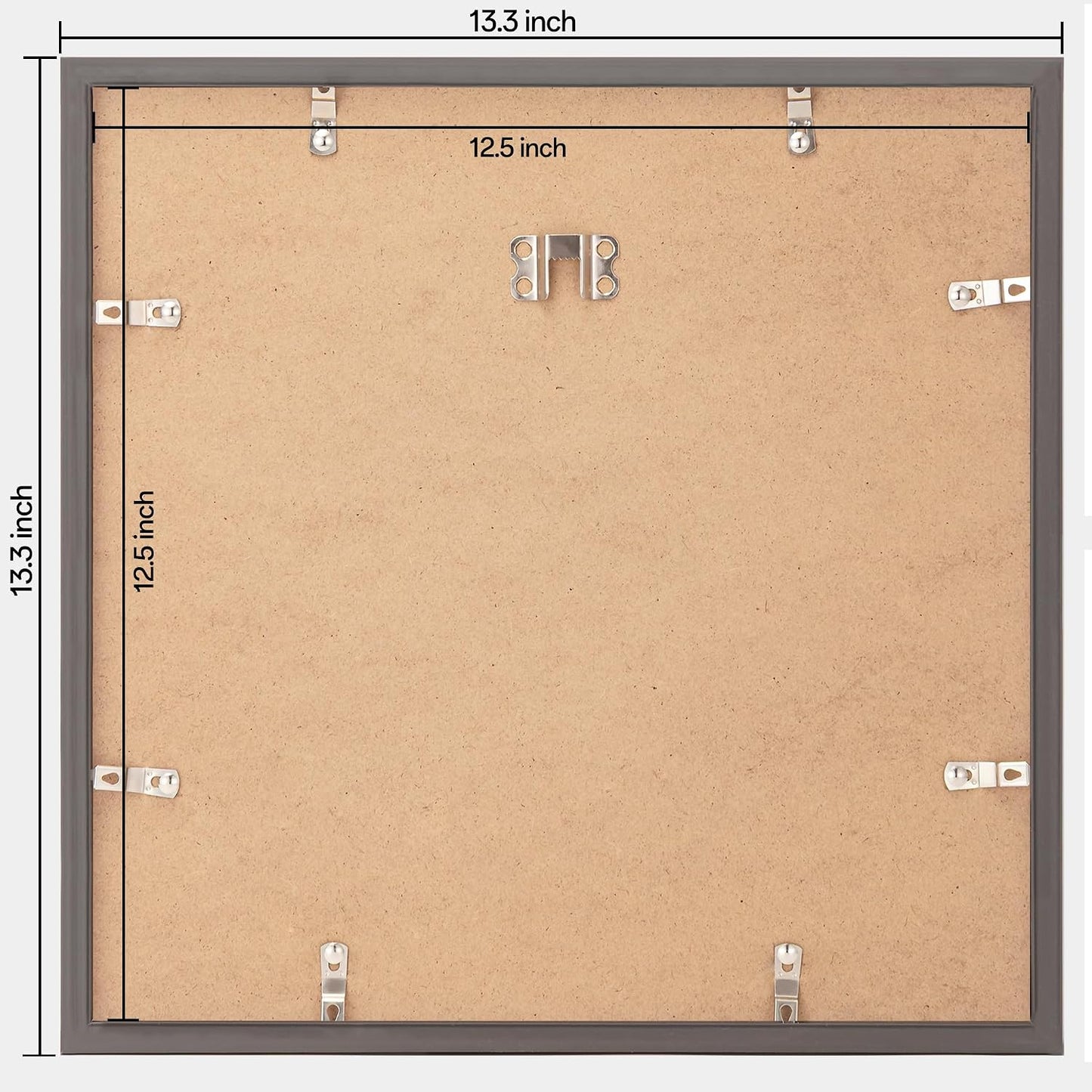 eletecpro Vinyl Record Frame, 12.5 x 12.5 in, Rustic Brown, 4 Pack | Fits 12x12 LP and Album Cover, Easy Wall Mount