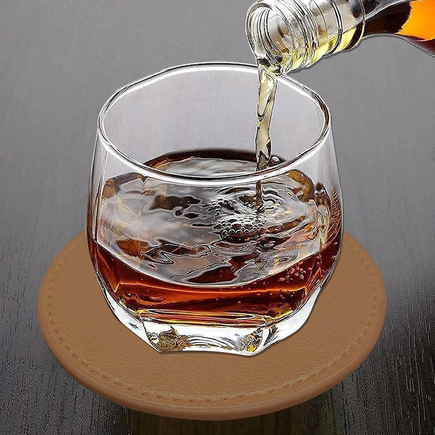 Suitable for Various Cups / Brown,edged Sewn / Set of 6