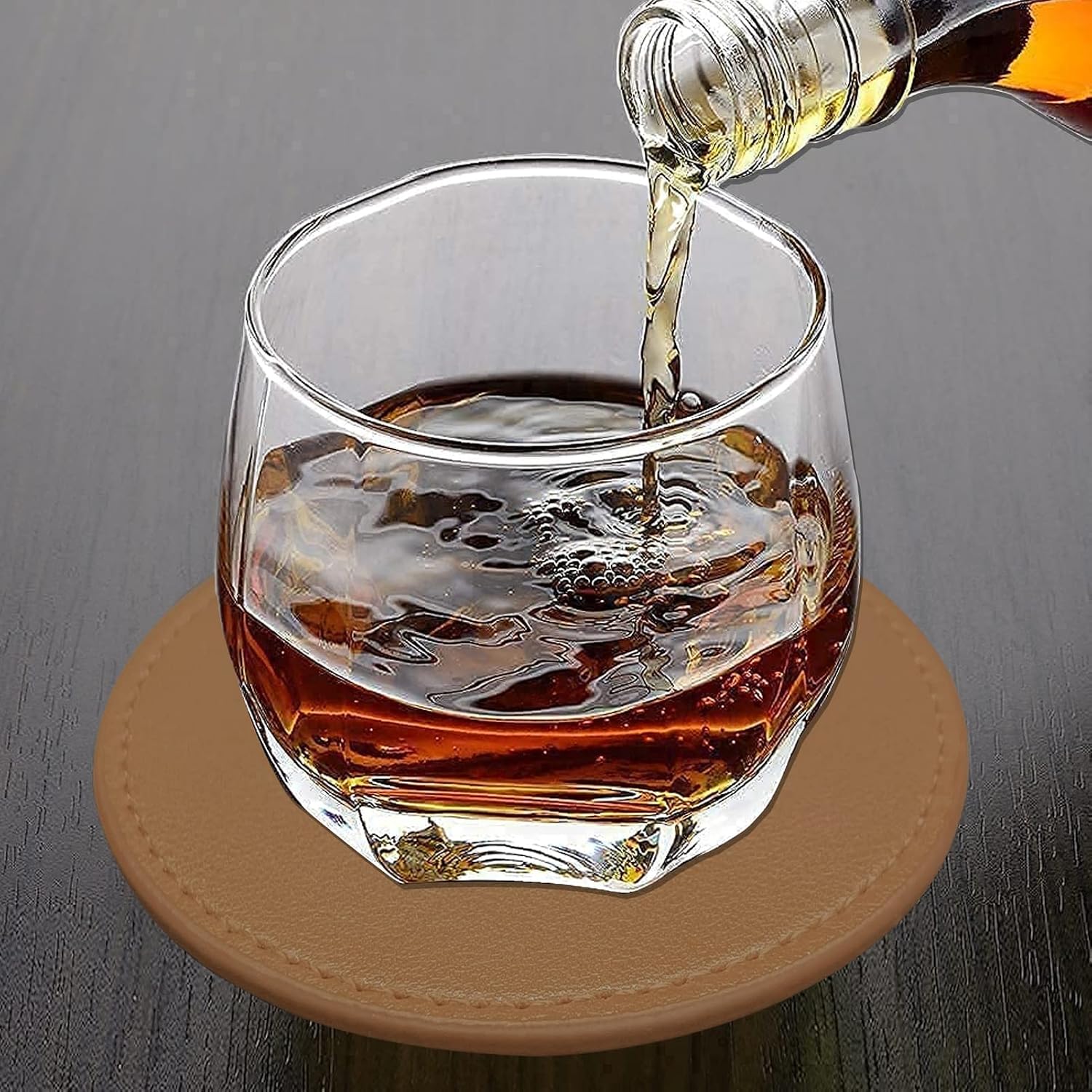 Suitable for Various Cups / Brown,edged Sewn / Set of 6