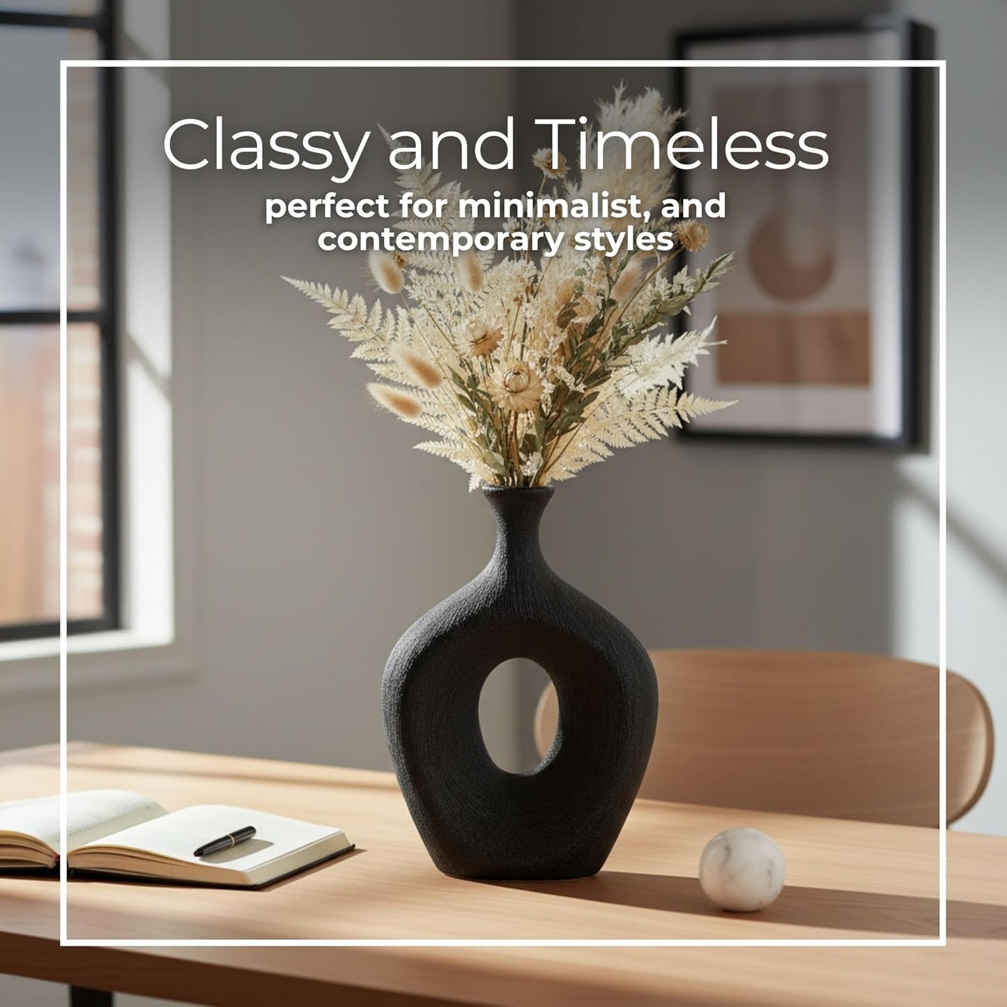 Modern Ceramic Vase / Black