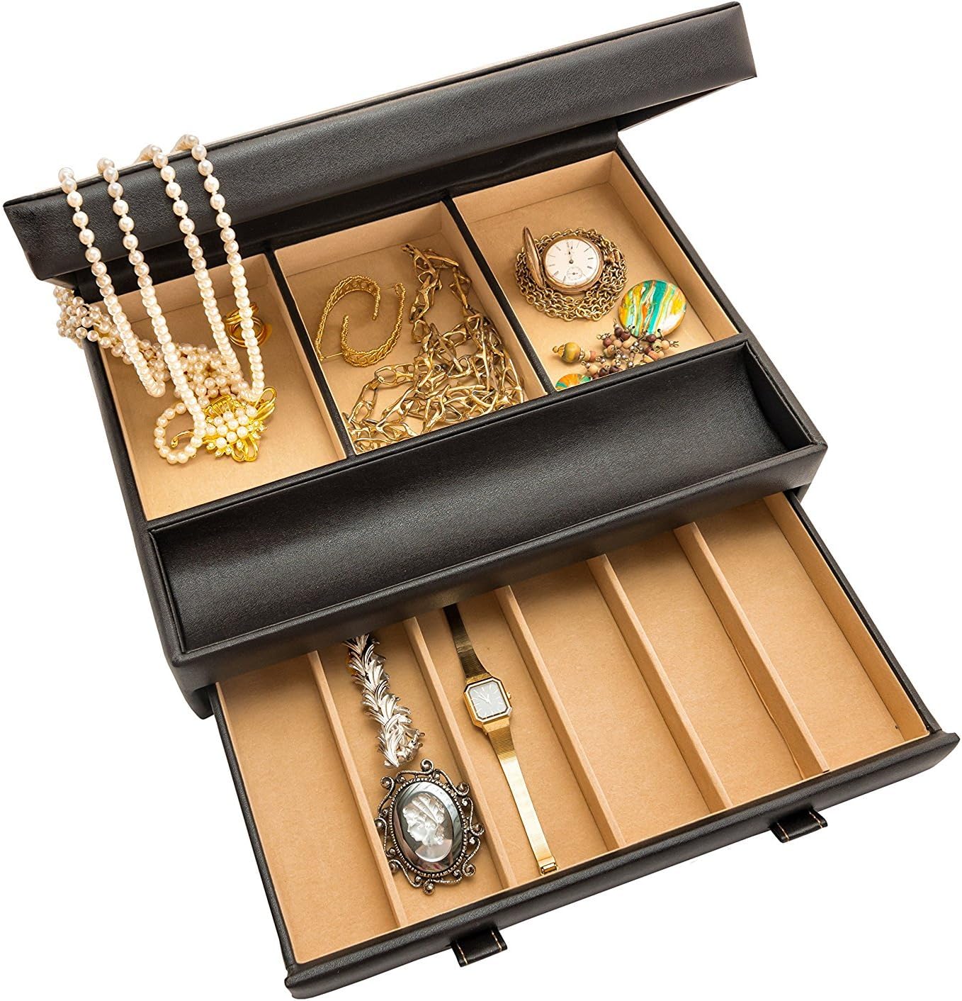 Stock Your Home Mens Valet Tray, Men's Jewelry Box, Night Stand Organizers and Storage, Bedside Table Organizer, Watch