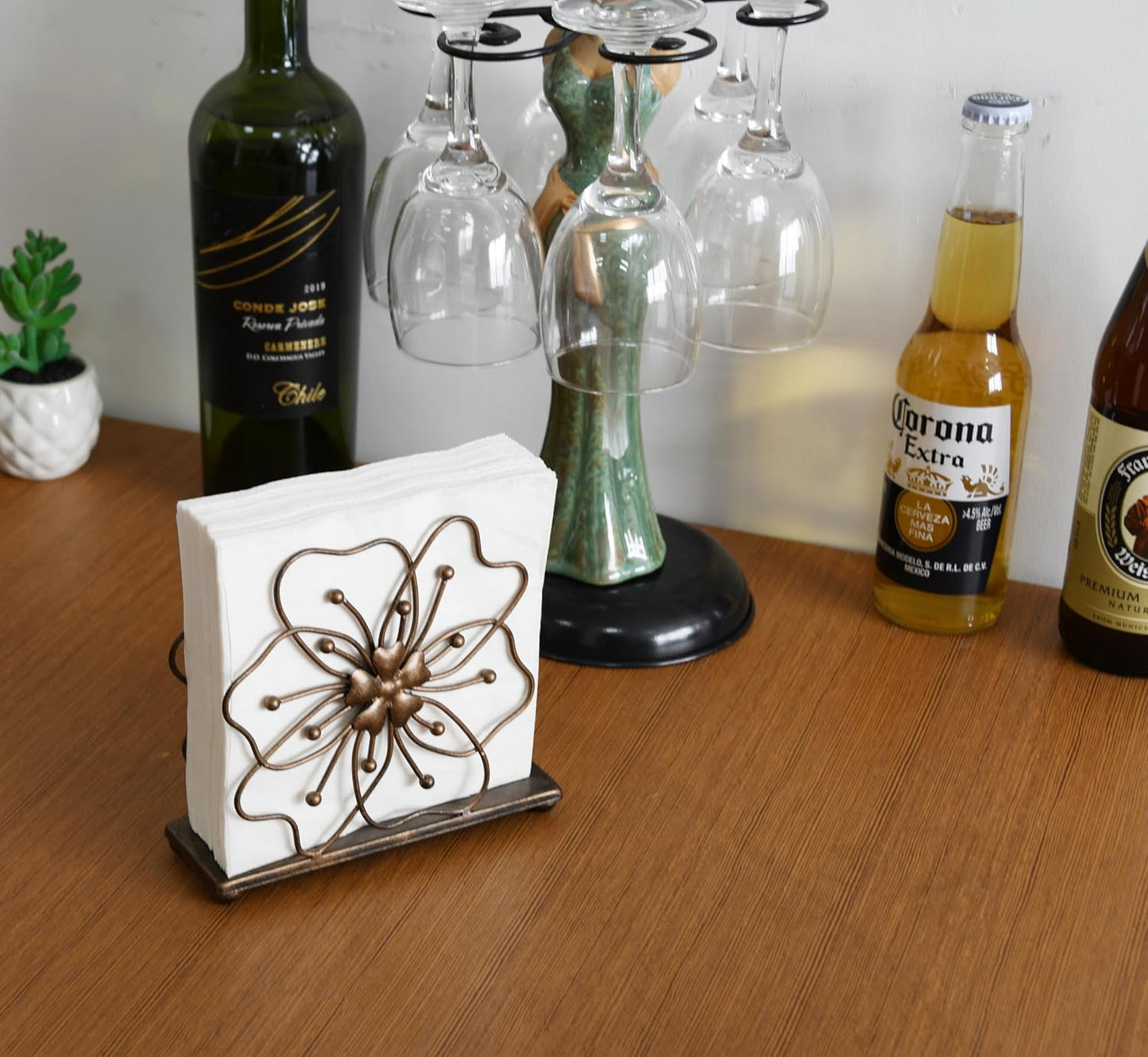Flower Style Napkin Holder / Copper Flower