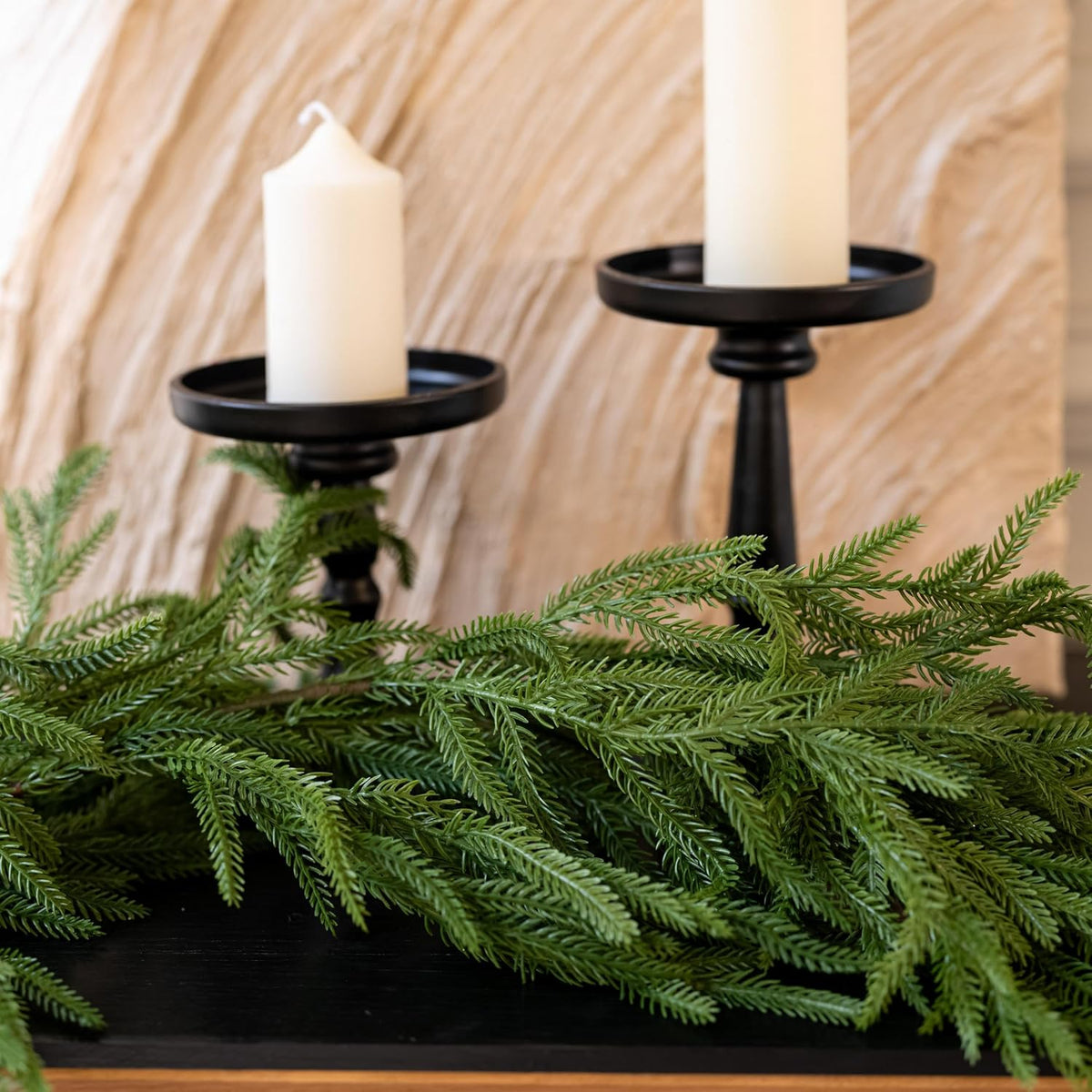 Avoeco Deluxe 9FT Real Touch Norfolk Pine Christmas Garland | Full Realistic Artificial Greenery Christmas Decor