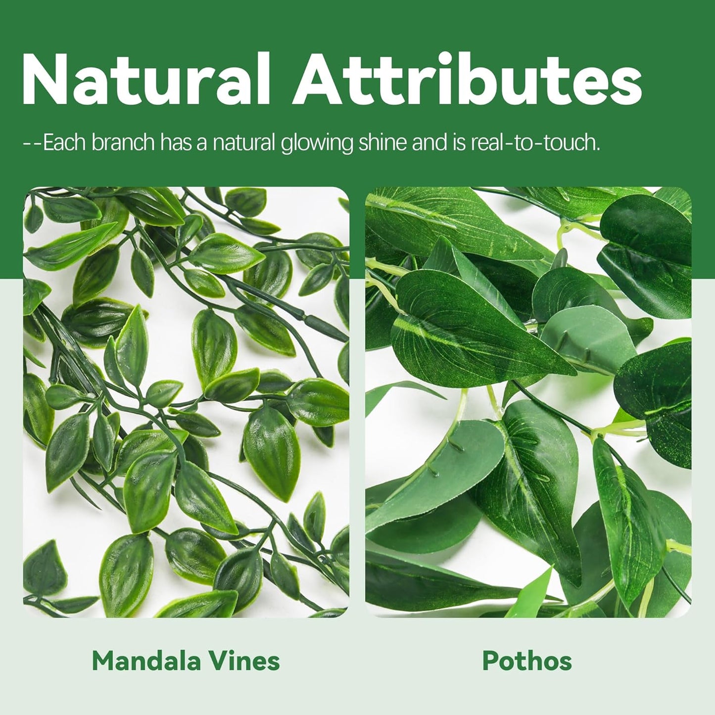 Fake Plants Hanging Faux Potted Ivy Vine Artificial Mandala Plants / Set of 4