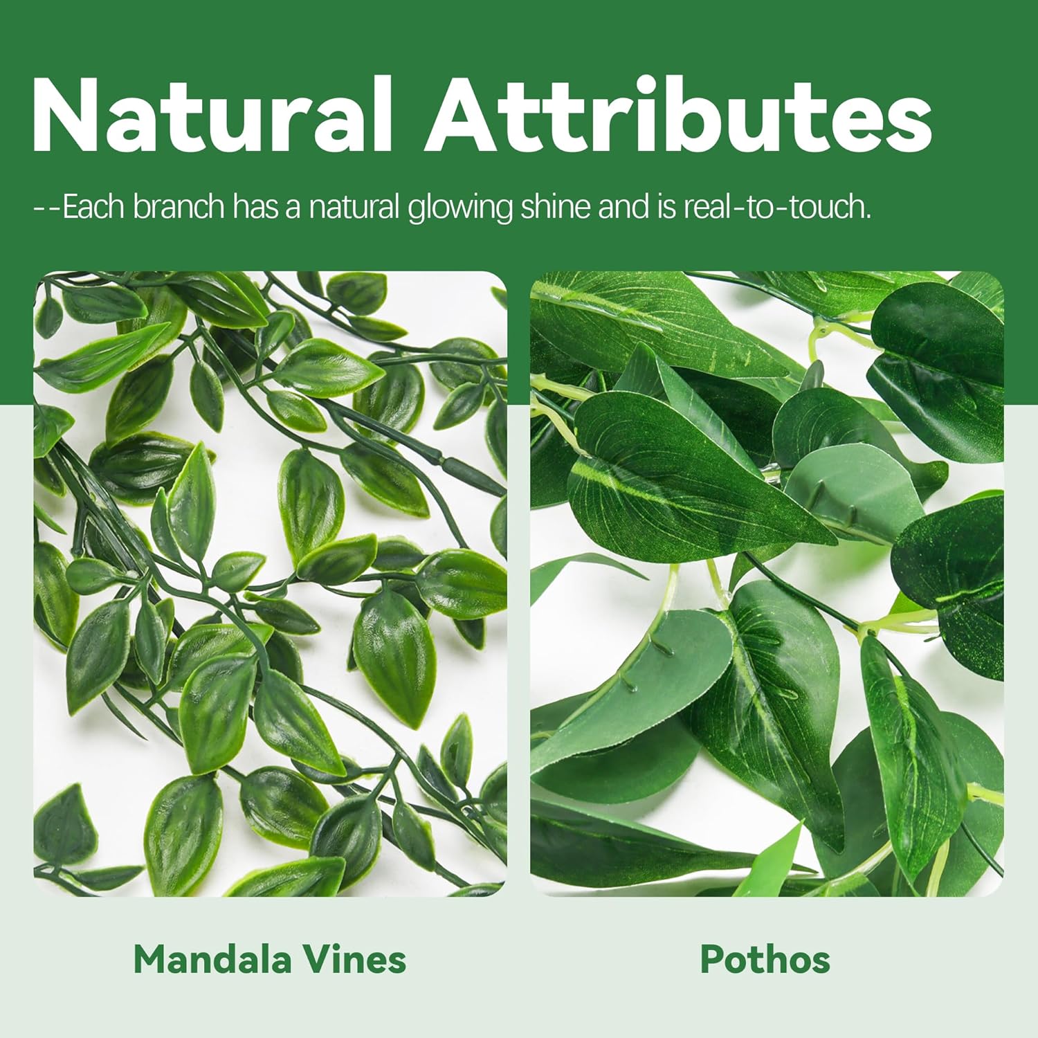 Fake Plants Hanging Faux Potted Ivy Vine Artificial Mandala Plants / Set of 4