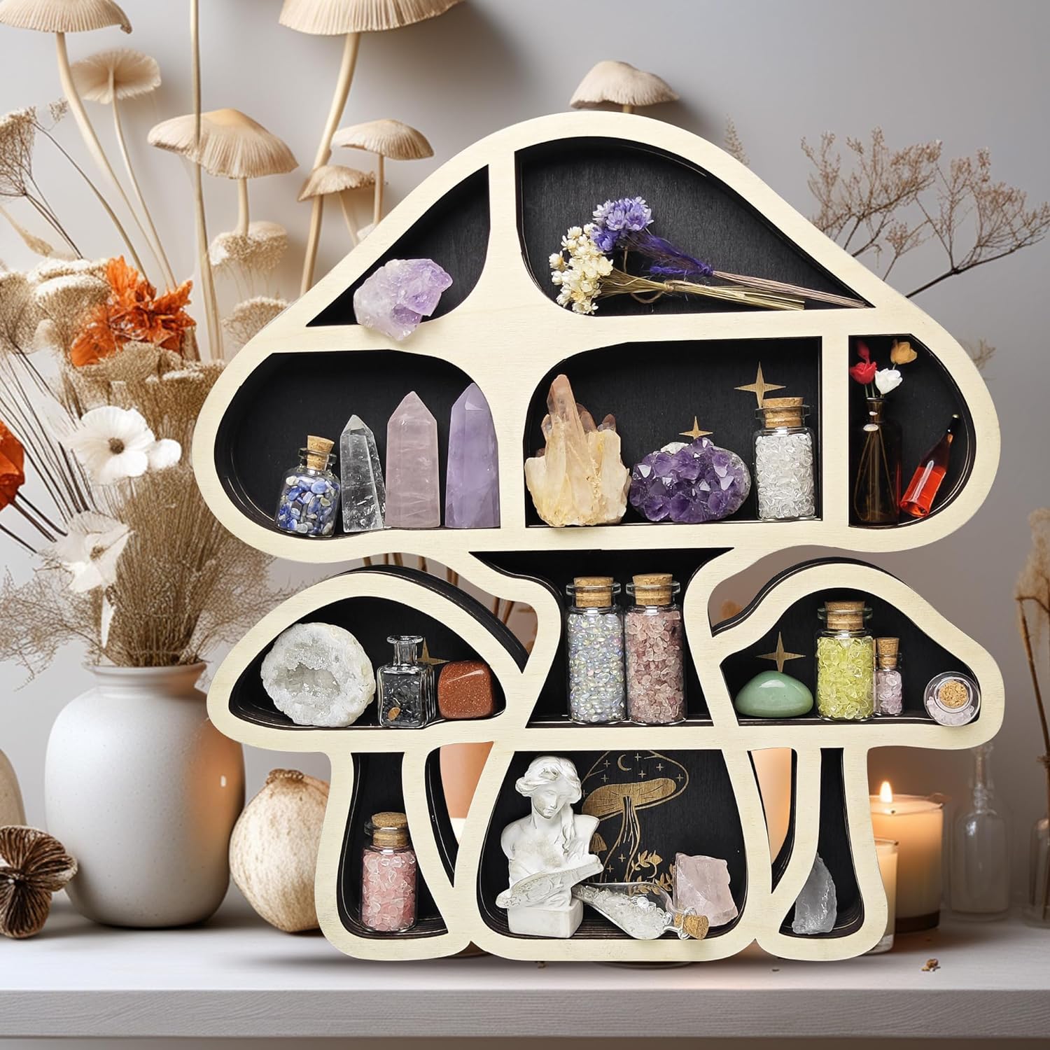 Mushroom Decor Floating Shelves / 3 Mushrooms
