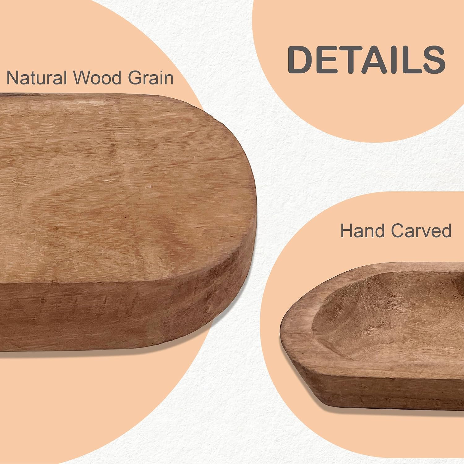 Rustic Long Wood Bowl / 17 x 5 x 2 / Inch Brown