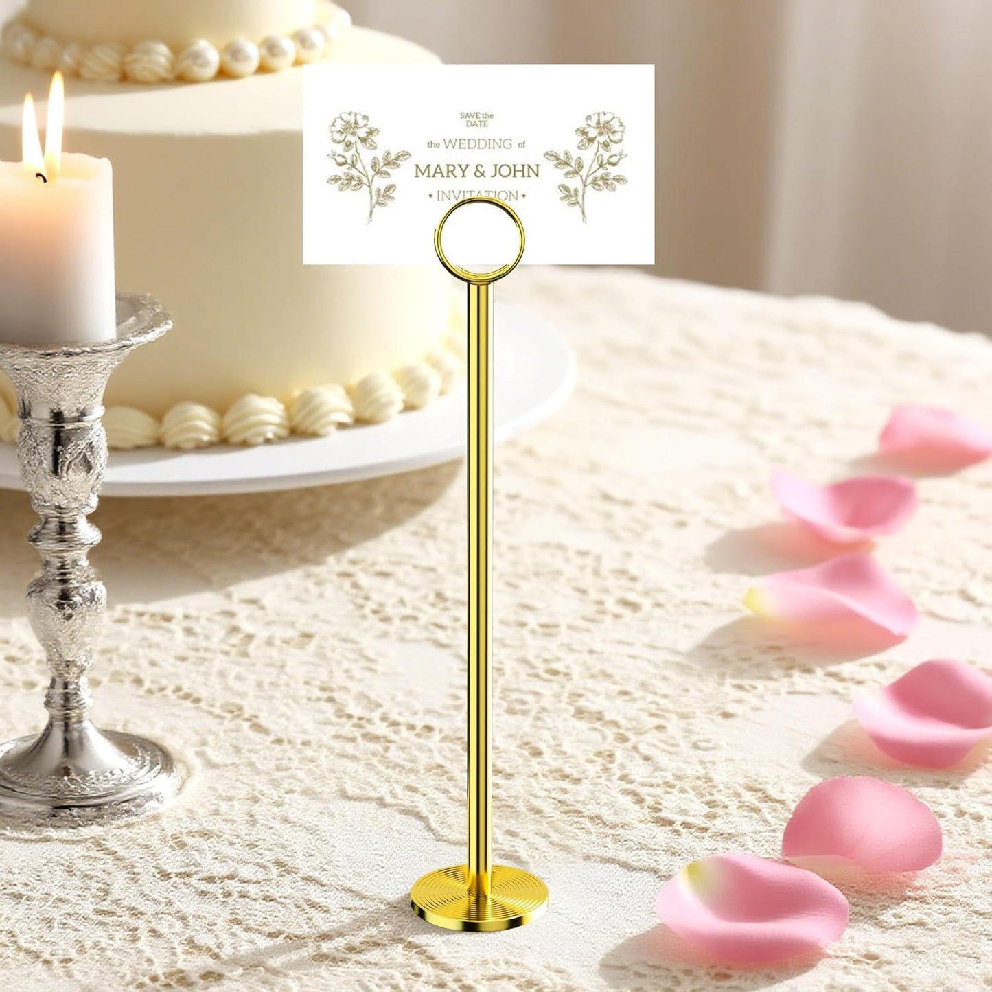 Urban Deco 12PK Table Number Holders Place Card Holders 12 Inch Table Card Holders Steel Card Holders for Photos, Food