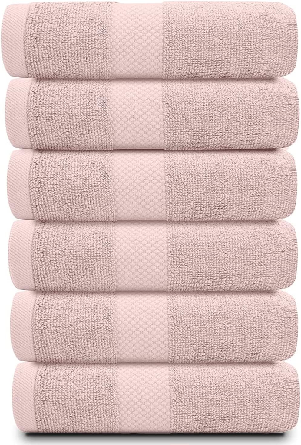 White Classic Luxury Pink Hand Towels - Soft 100% Turkish Cotton | Highly Absorbent Hotel spa Bathroom Towel Collection