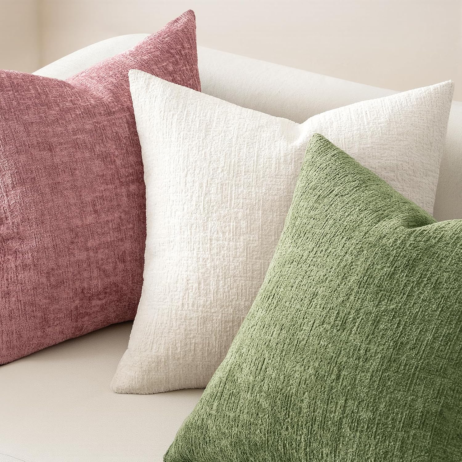 Decorative Throw Pillow Covers Spring Couch Pillow Covers Soft / 18 x 18 / Blush Pink / Set of 2
