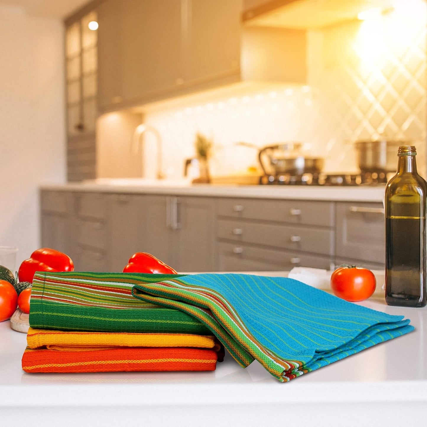 Urban Villa Kitchen Towels Cotton Dish Towels 20”x30” (Set of 12) Multi
