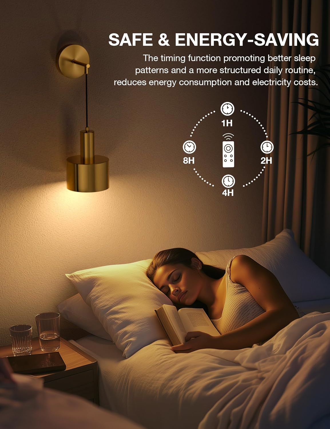 Battery Operated Wall Sconce Set of 2, Gold Wireless Rechargeable Wall Lights with 5200mAh Dimmable Detachable Bulbs