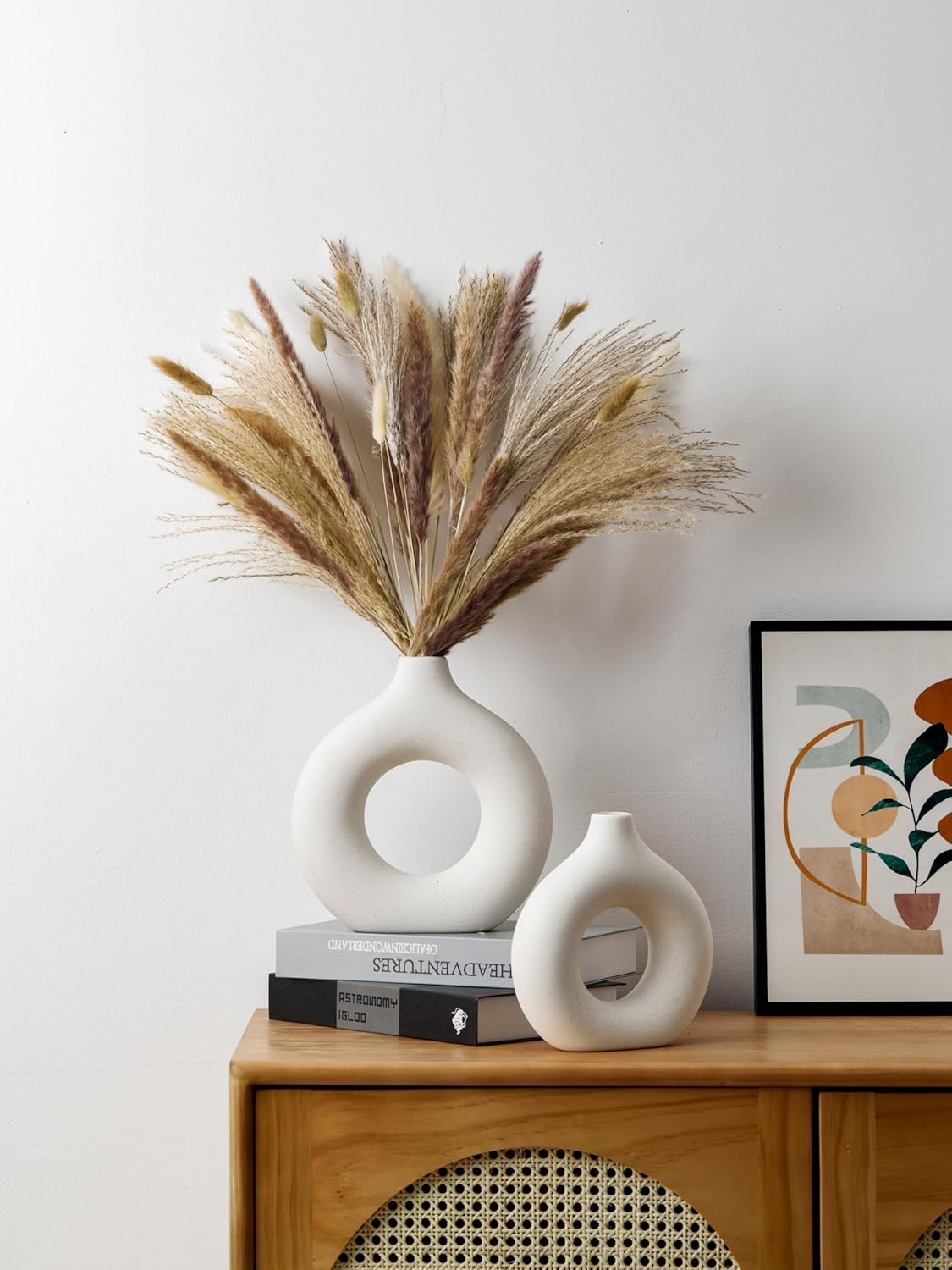 Modern Vase / Modern Donut-Shaped Decorative Vases / Beige / Extra Large + Large