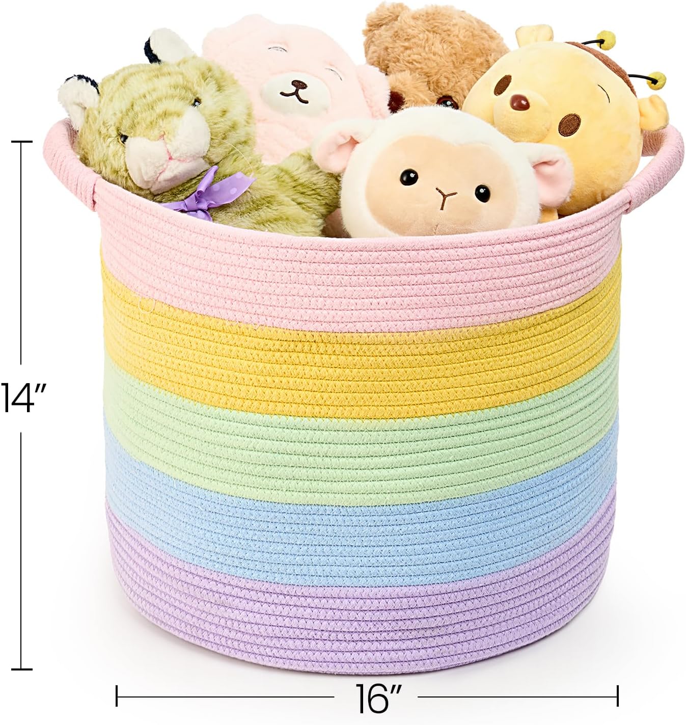 Blanket Basket / Pillows & Laundry / Rainbow / 16 x 16 x 14
