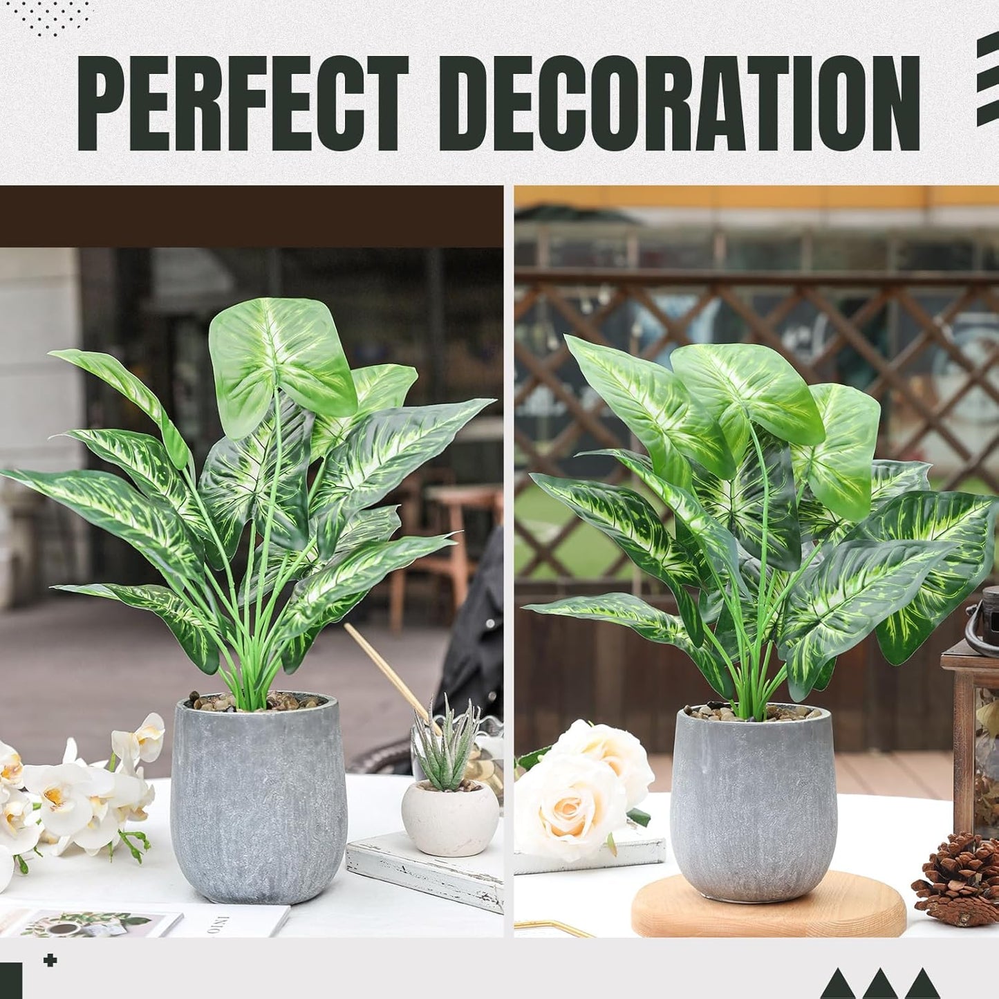 16'' Fake Plants Artificial Potted Greenery Faux Plants