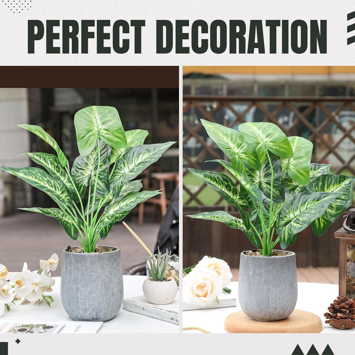 16'' Fake Plants Artificial Potted Greenery Faux Plants