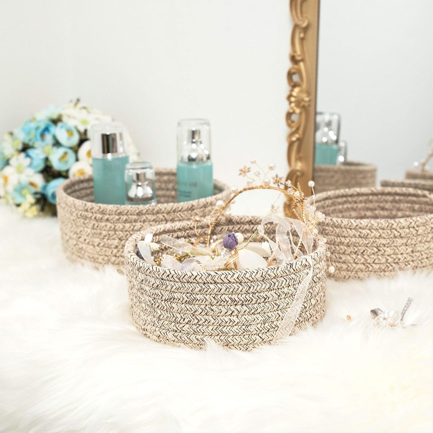 Small Catch All Basket / Light Brown / Set of 3