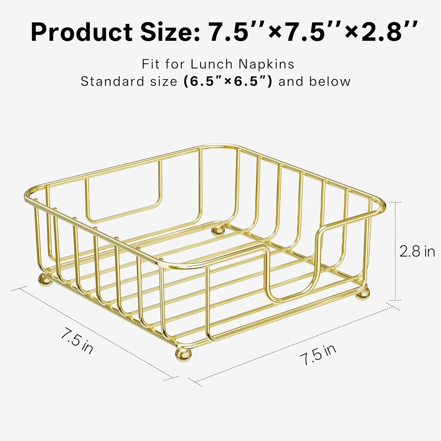 Napkin Holder / Napkin Holders for Paper Napkins / Gold / Luncheon