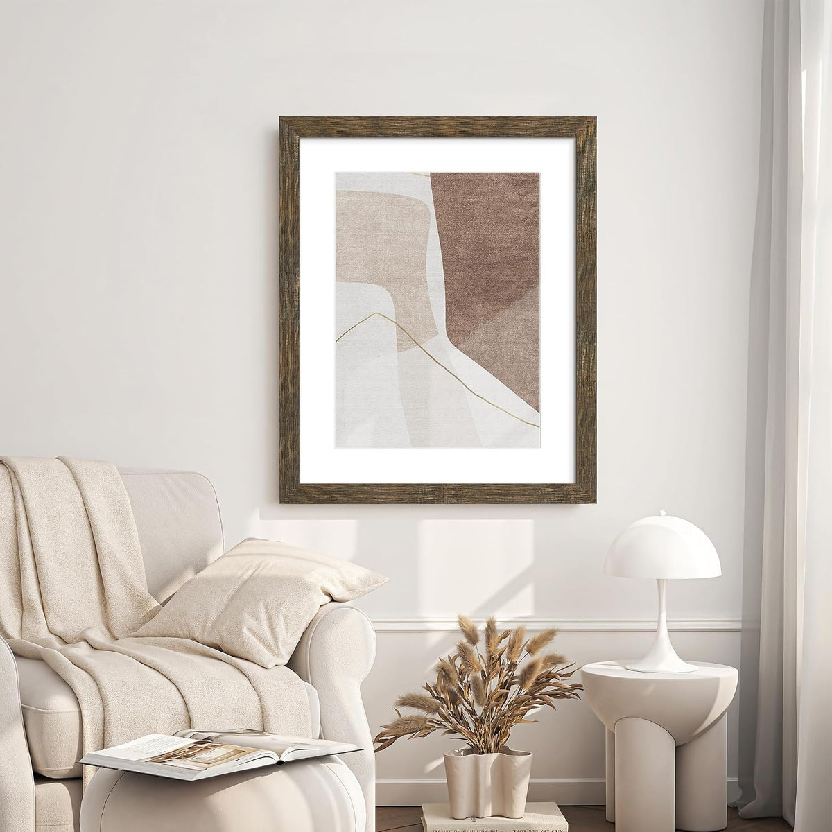 24x30 Rustic Brown Puzzle Frame, Picture Frame for Wall, 3 Pack | Fits 18x24 Posters With Mat or 24x30 Without Mat