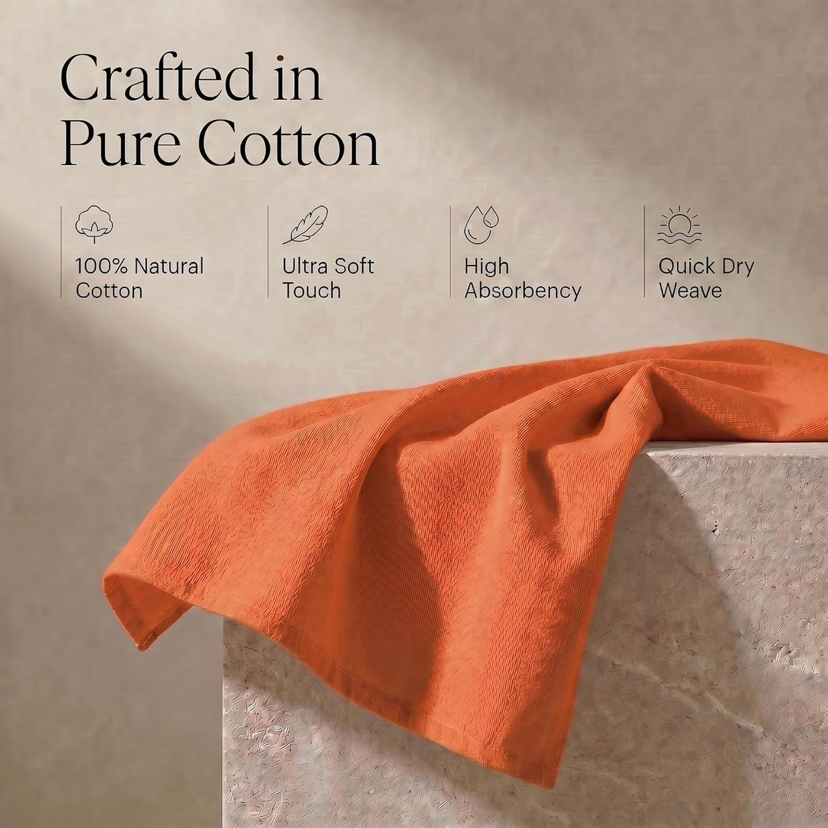 Urban Villa Kitchen Towels Cotton Dish Towels 20”x30” (Set of 6) Orange