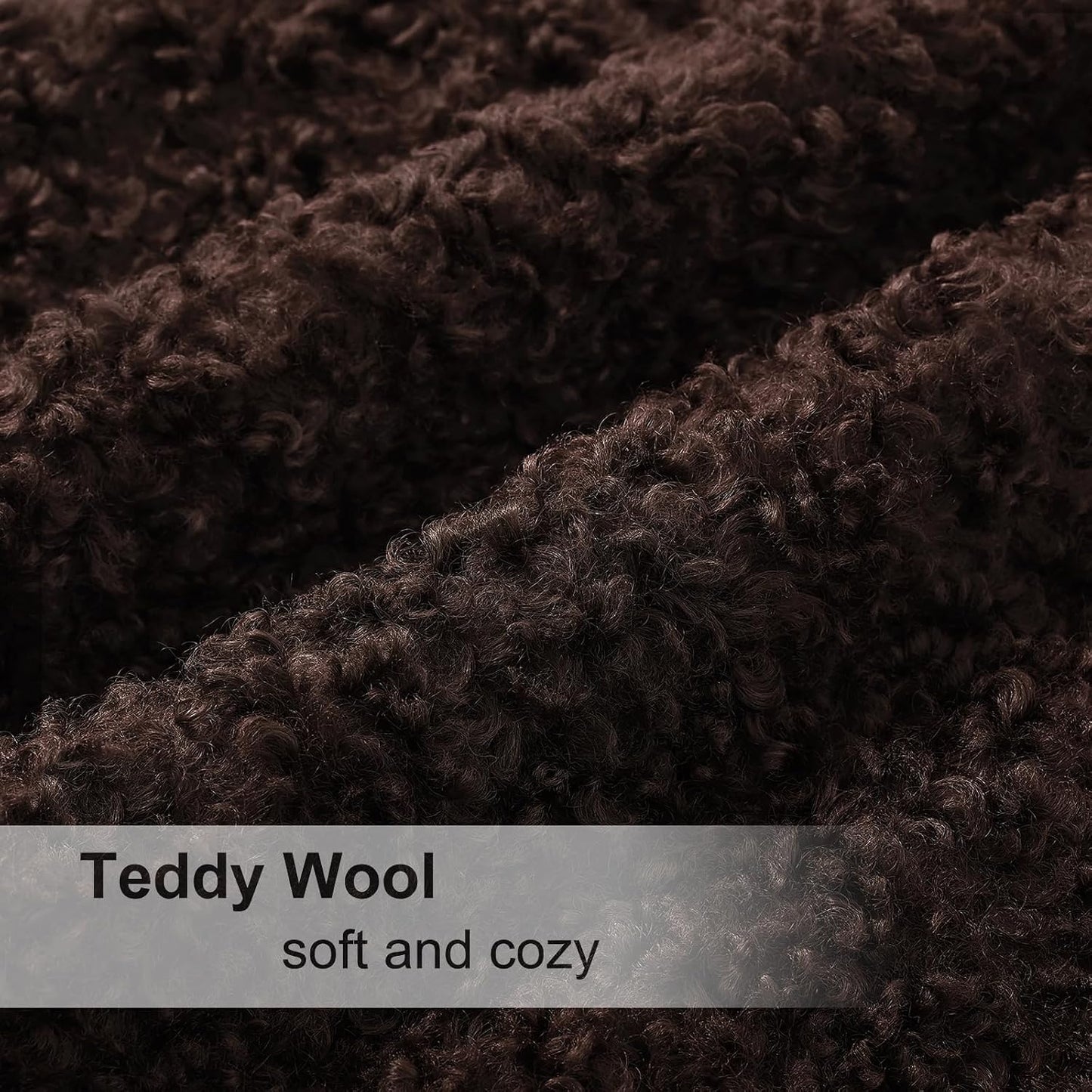 Faux Fur Decorative Sherpa Pillow Covers Fuzzy Accent Soft / Chocolate / 22 x 22 / Set of 2