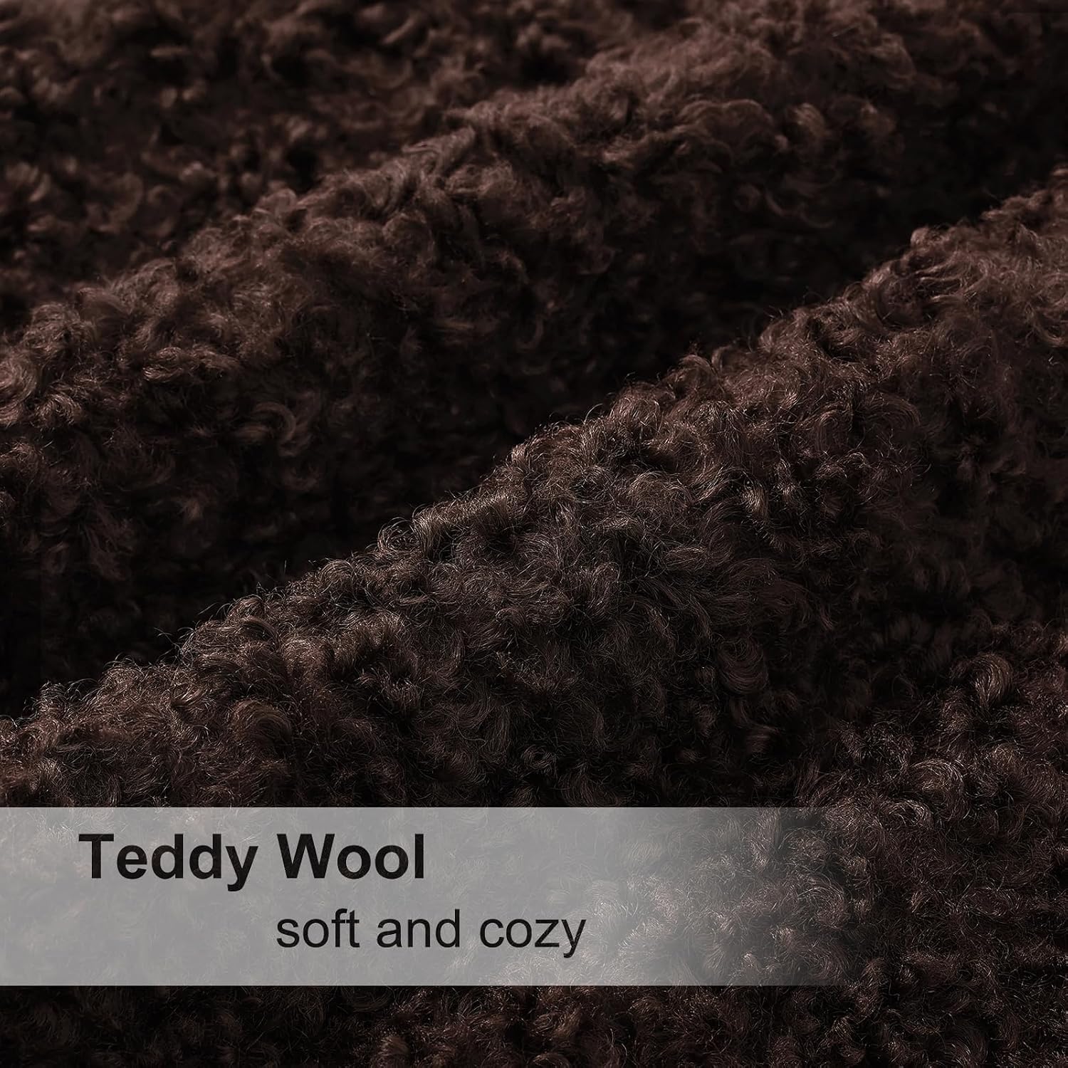Faux Fur Decorative Sherpa Pillow Covers Fuzzy Accent Soft / Chocolate / 22 x 22 / Set of 2