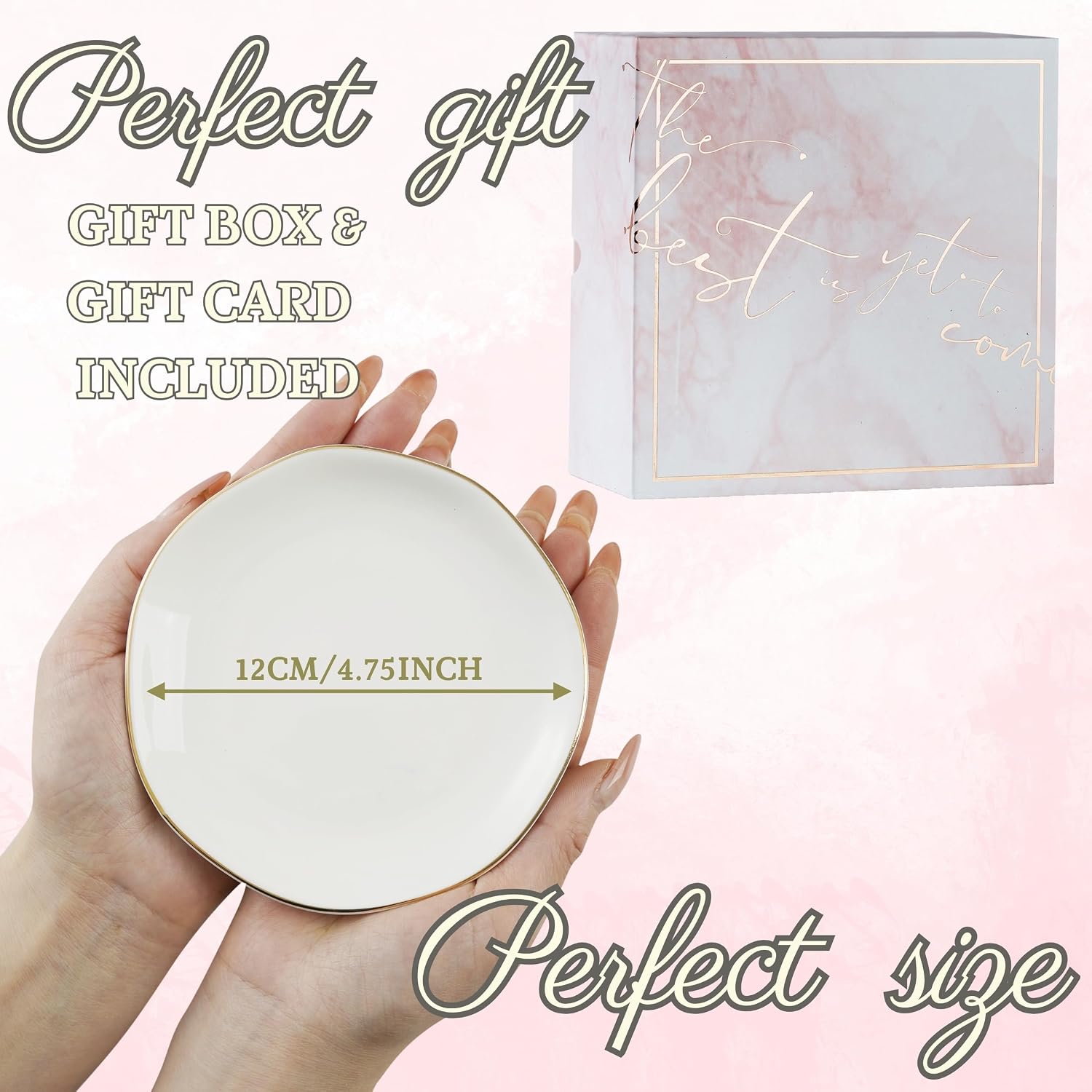 4.75" Handcrafted Ceramic Ring Dish / Gold