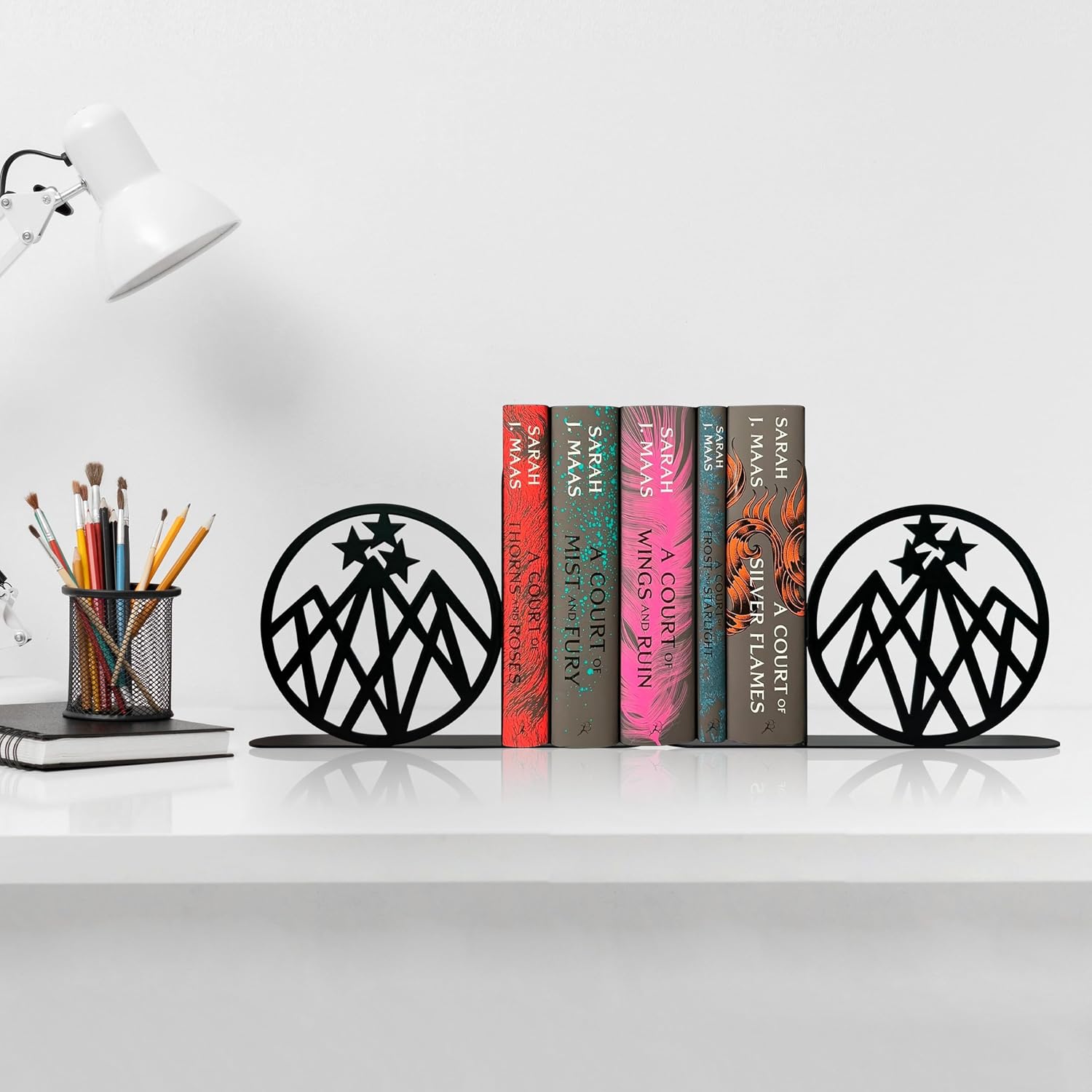Heavy Duty Metal Shelf Decor for Fantasy Book Lovers