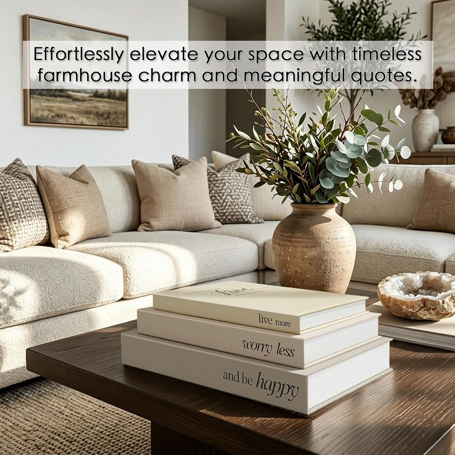 Linen Faux Books / Farmhouse / Set of 3