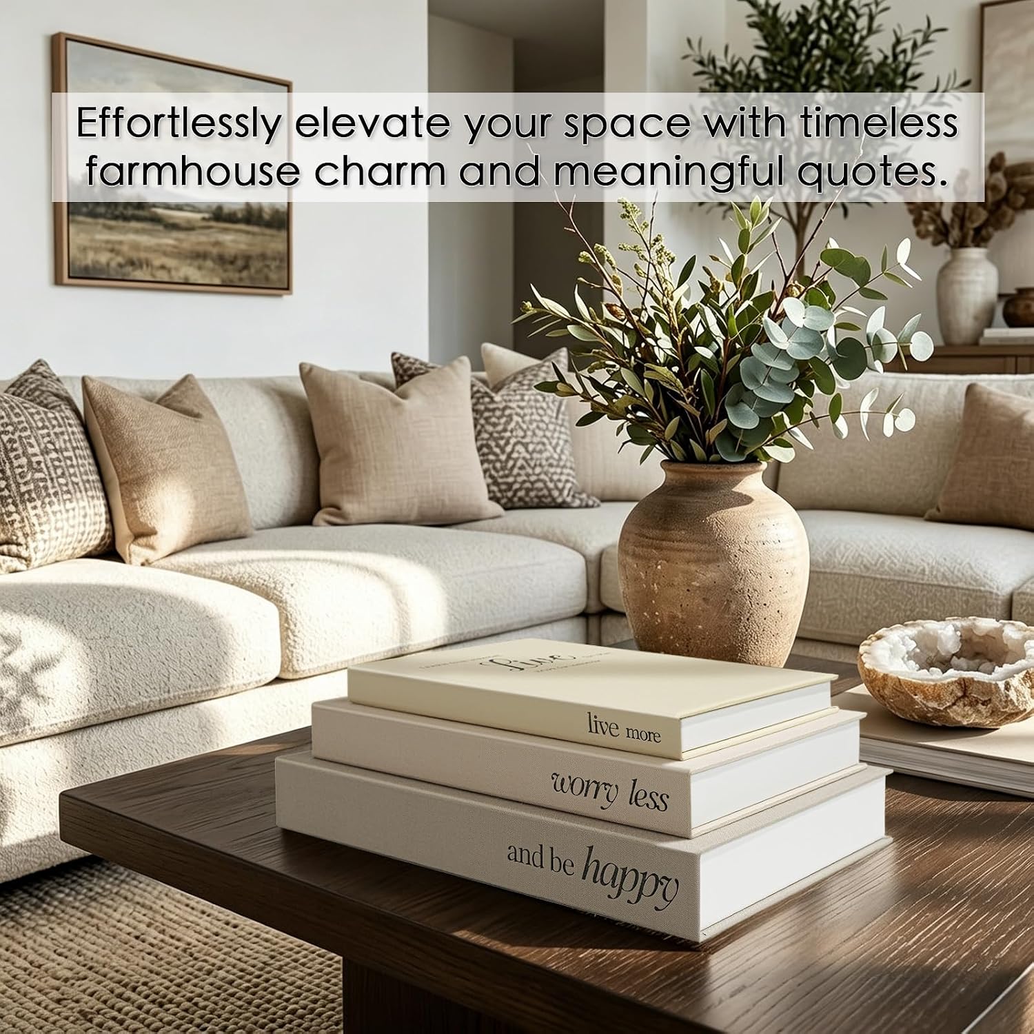 Linen Faux Books / Farmhouse / Set of 3