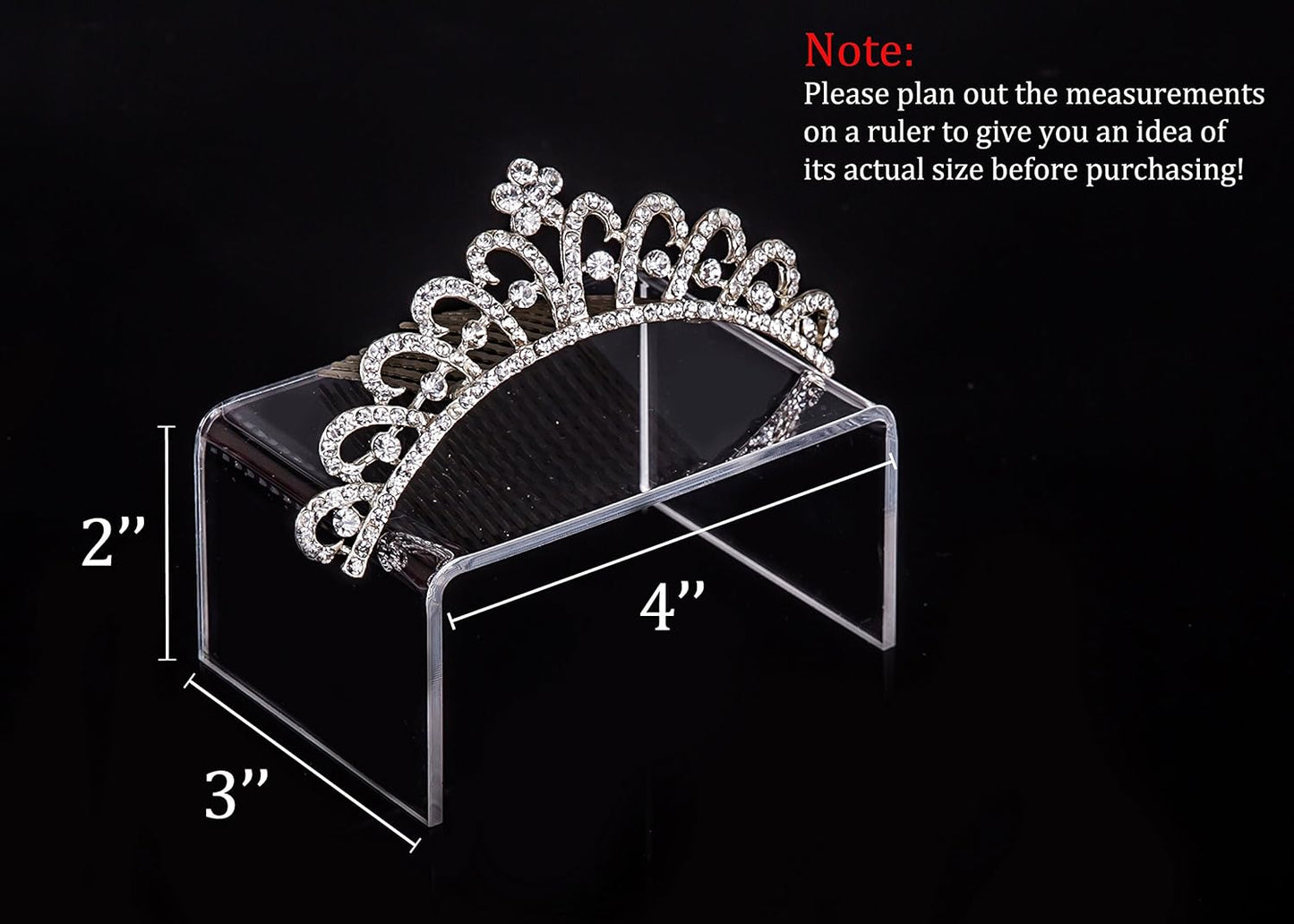 12 Packs Acrylic Display Risers Showcase for Jewelry / 12 PC / Clear