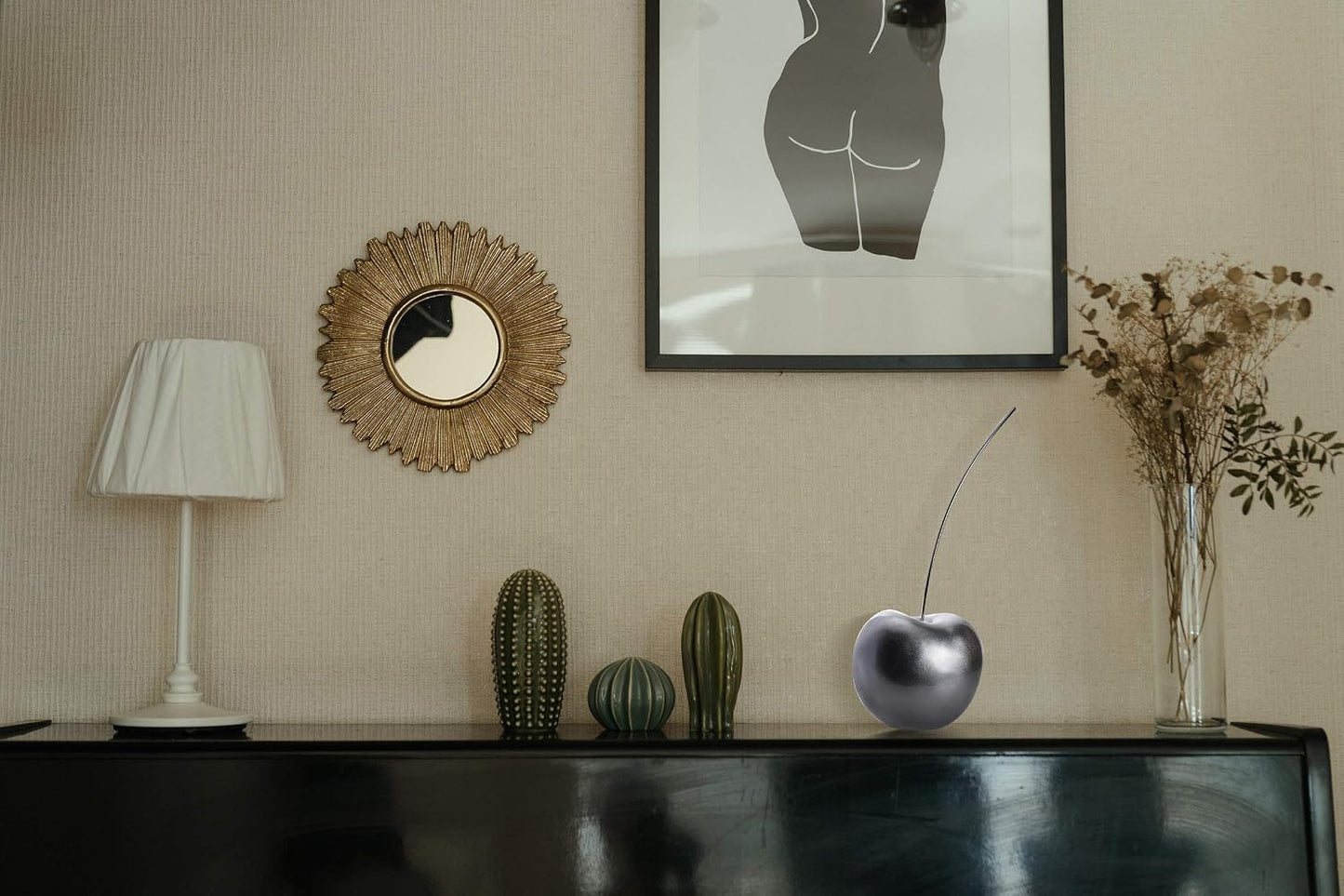 Modern Resin & Metal Sculpture / Small / Chrome
