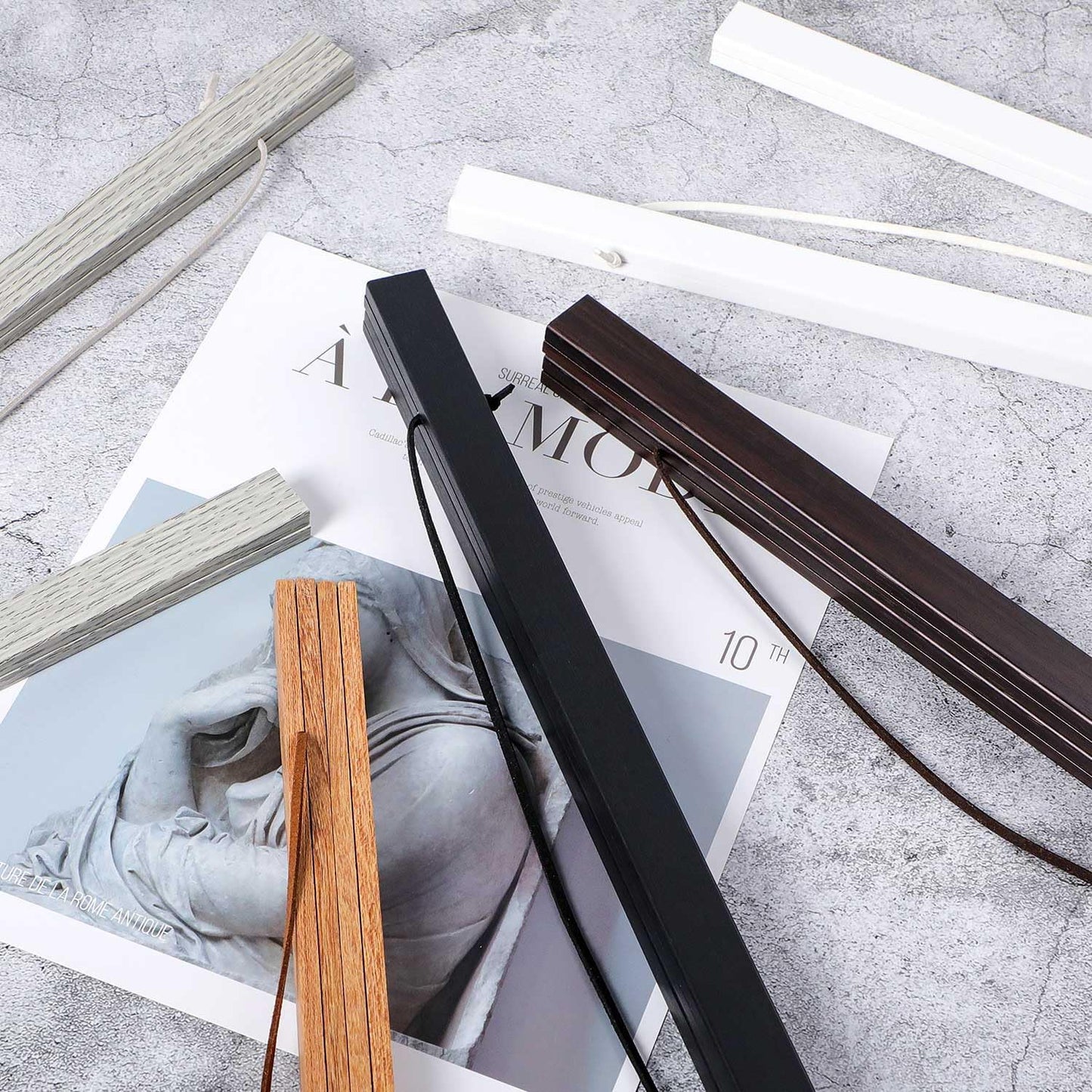 Benjia 24x36 24x18 Poster Frame, Light Wood Wooden Magnetic Poster Hangers Frames for Photo Picture Canvas Artwork Art